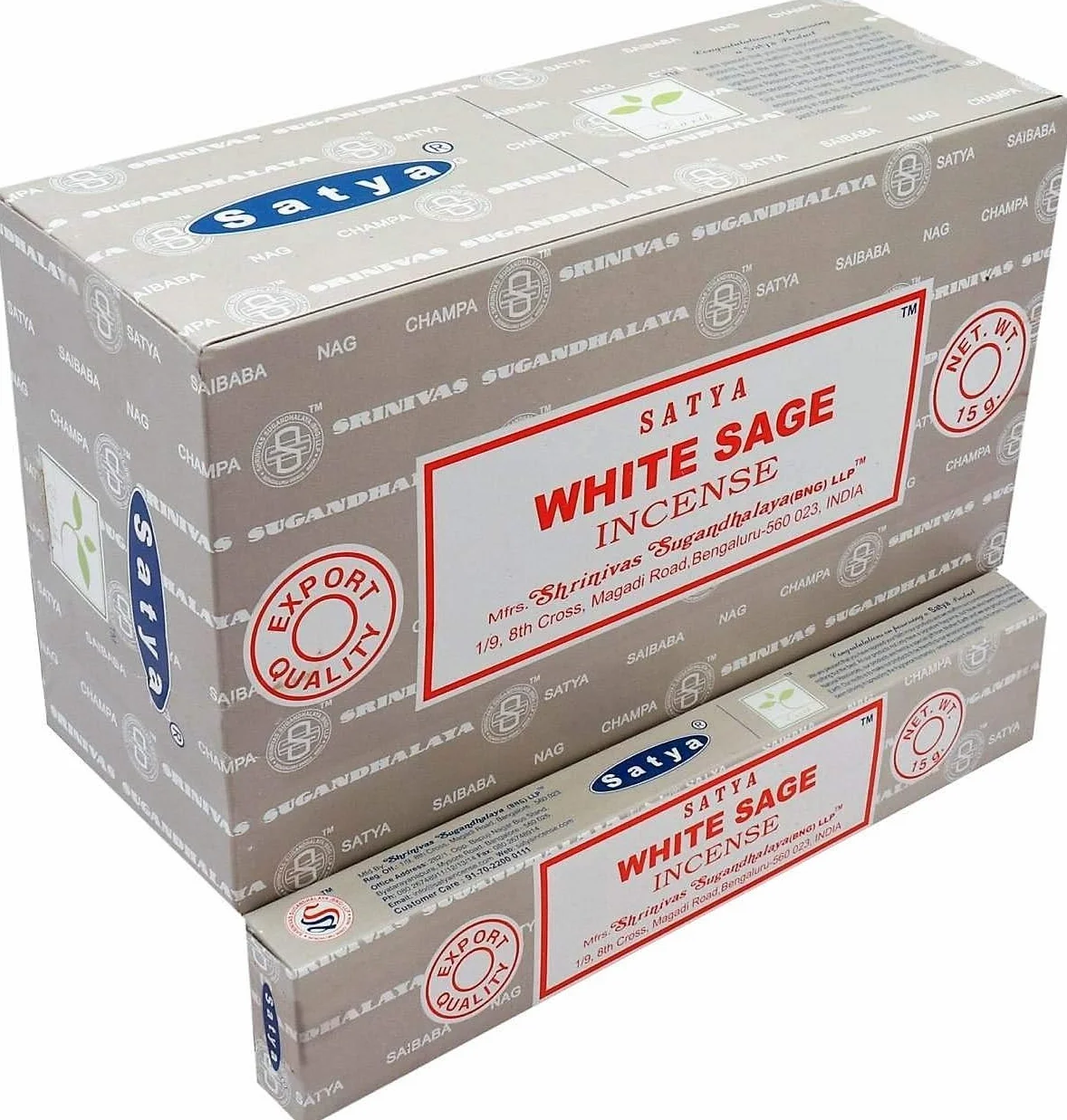 Satya Lot de 12 boîtes d’encens Sauge blanche 15 g