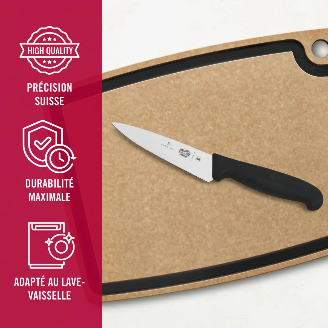 Victorinox Fibrox Couteau de chef 12 cm Lame lisse Inox Noir
