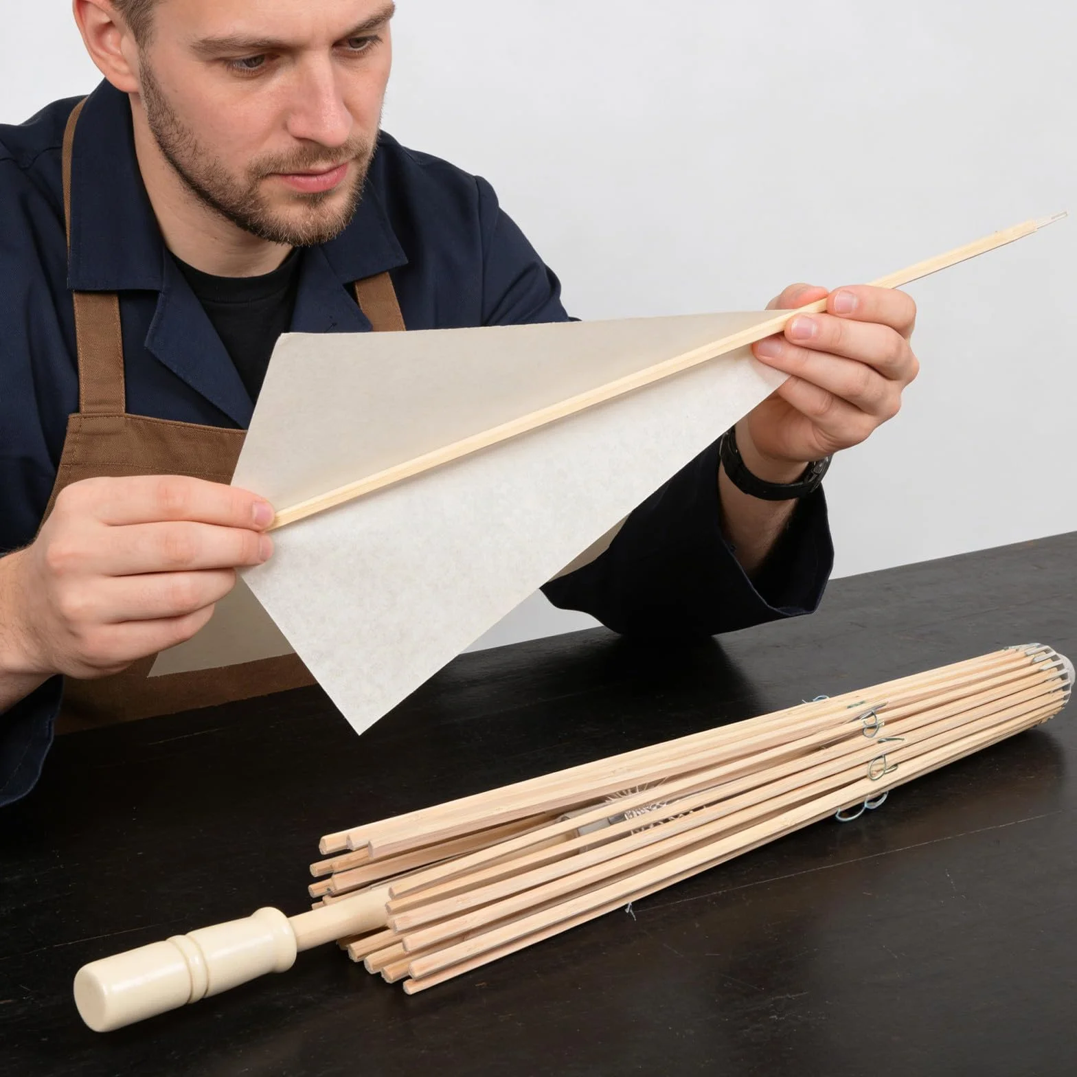 Armature de Parasol en Bambou Artisanal avec Poignée Antidérapante pour DIY et Mariage