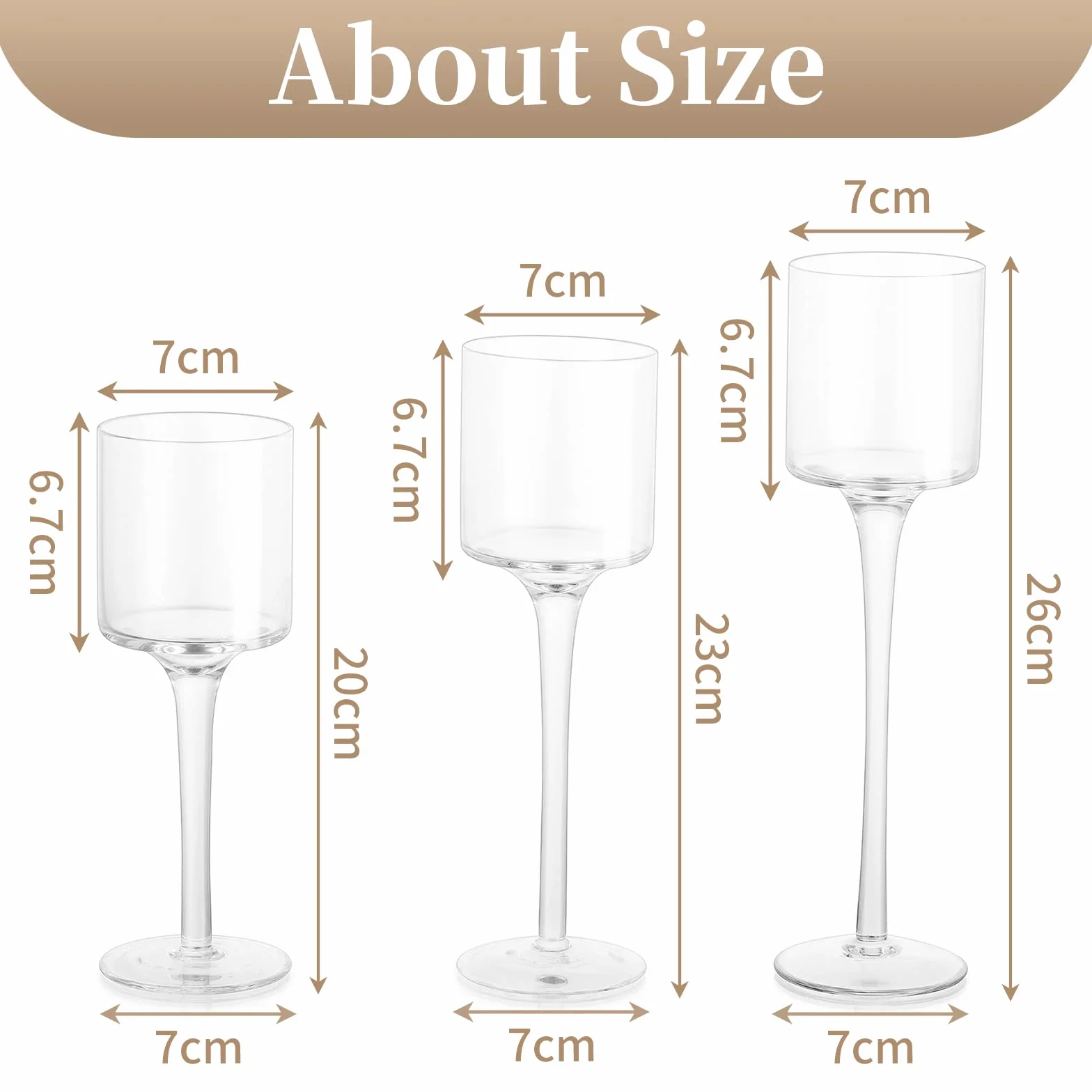 Sziqiqi 6 Pièces Bougeoir en Verre Transparent Moderne, Chandelier Support pour Bougies Piliers, Candélabre Photophore pour Table Deco Salon Noel