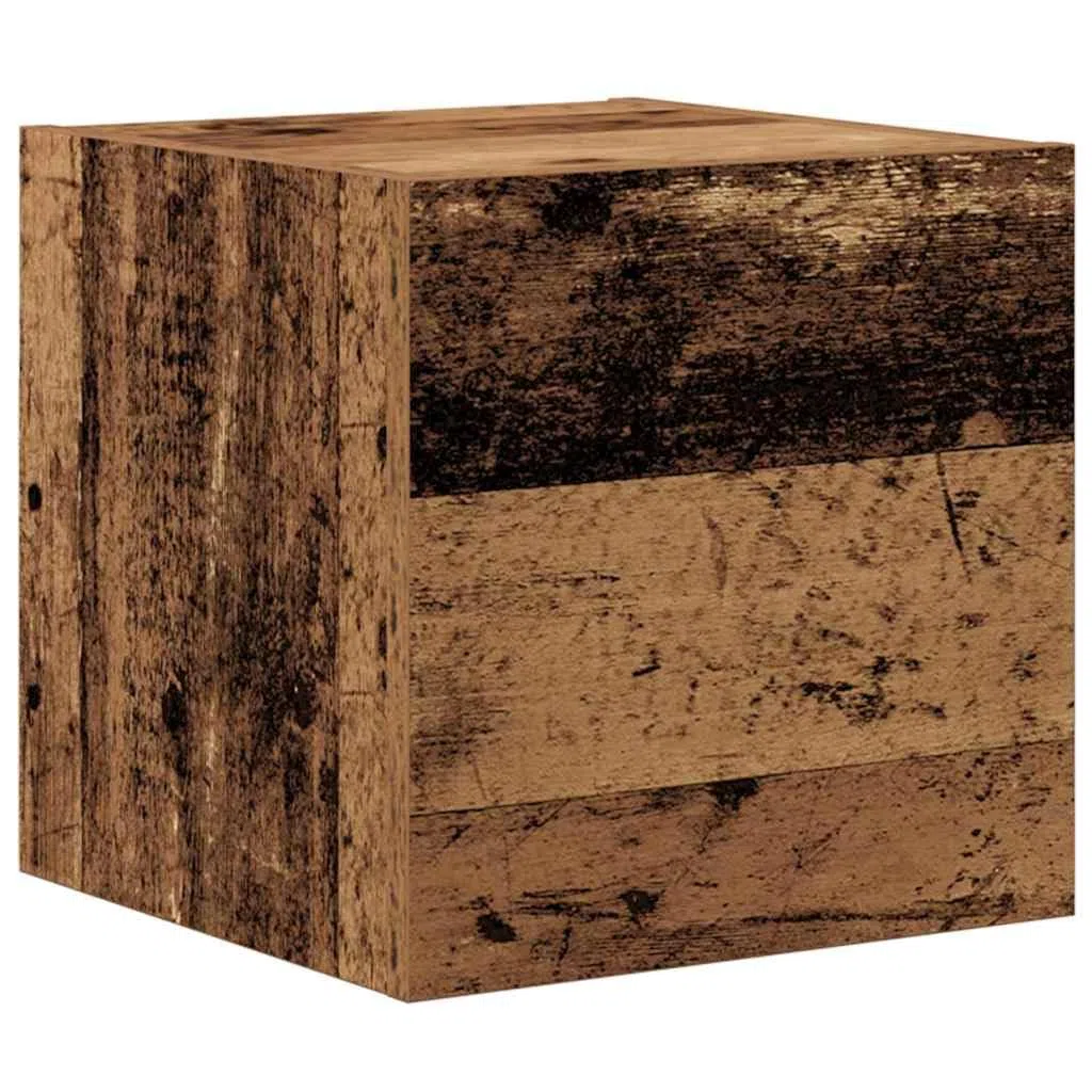Ensemble meuble TV 8 pièces bois ancien en bois d'ingénierie avec étagères murales, portes, tiroirs, rangement multifonction pour salon séjour chambre, support console audio vidéo suspendu
