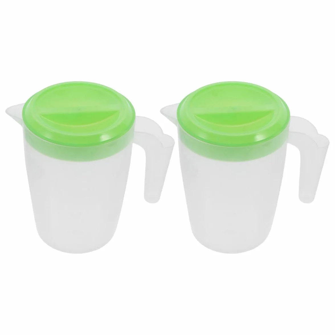 Pichet Plastique 1l avec Couvercle, Récipient pour Boissons Froides, Lot de 2 Pièces
