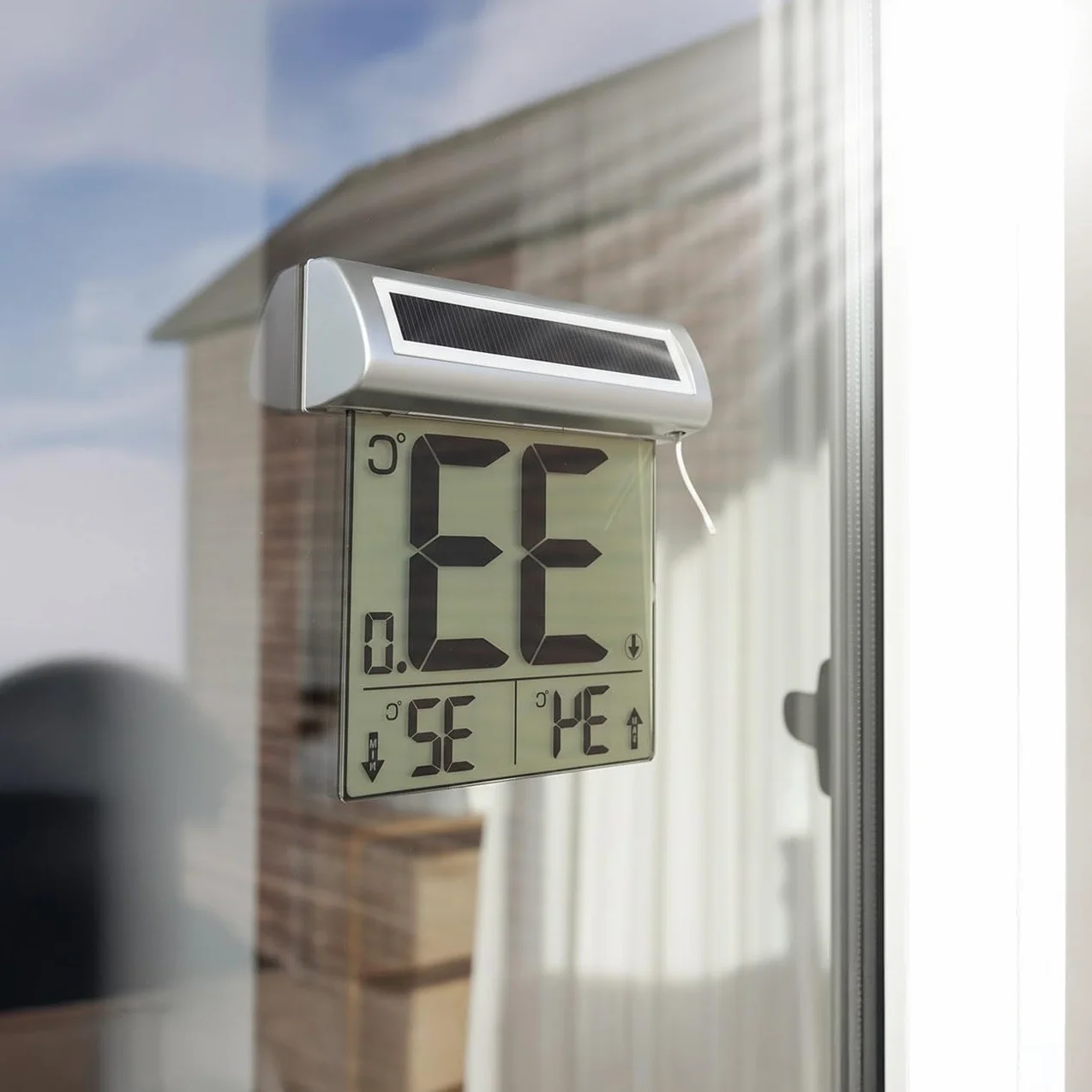 Infactory Thermomètre numérique solaire pour fenêtre