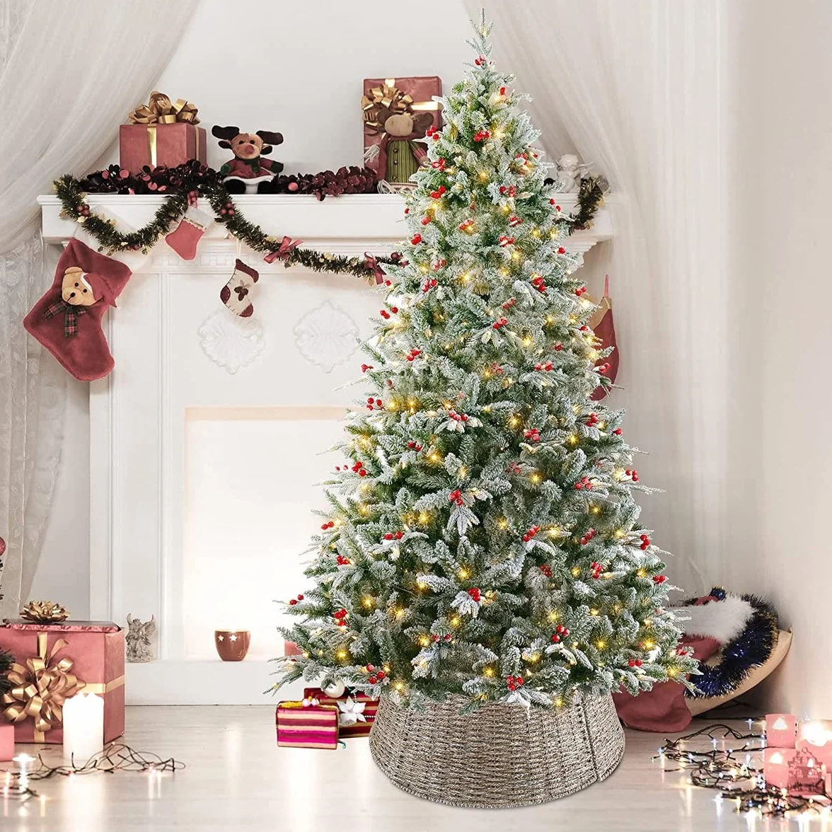 Jupe de sapin de Noël Meisterhome Modèle 3 jonc de mer naturelle 60 cm