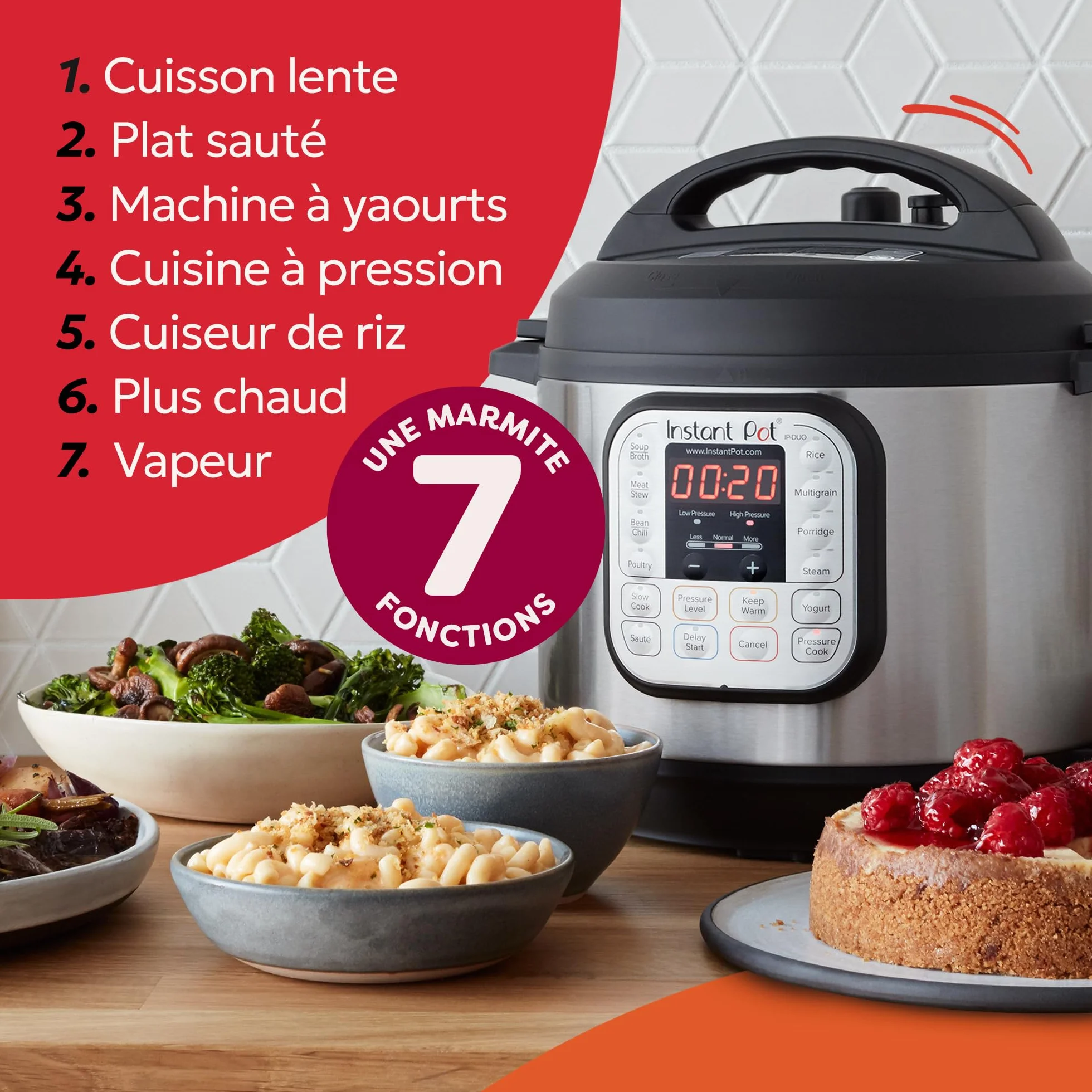 Instant Pot Duo 60 7 en 1 Autocuiseur Multifonction Acier Inoxydable 5.7 L