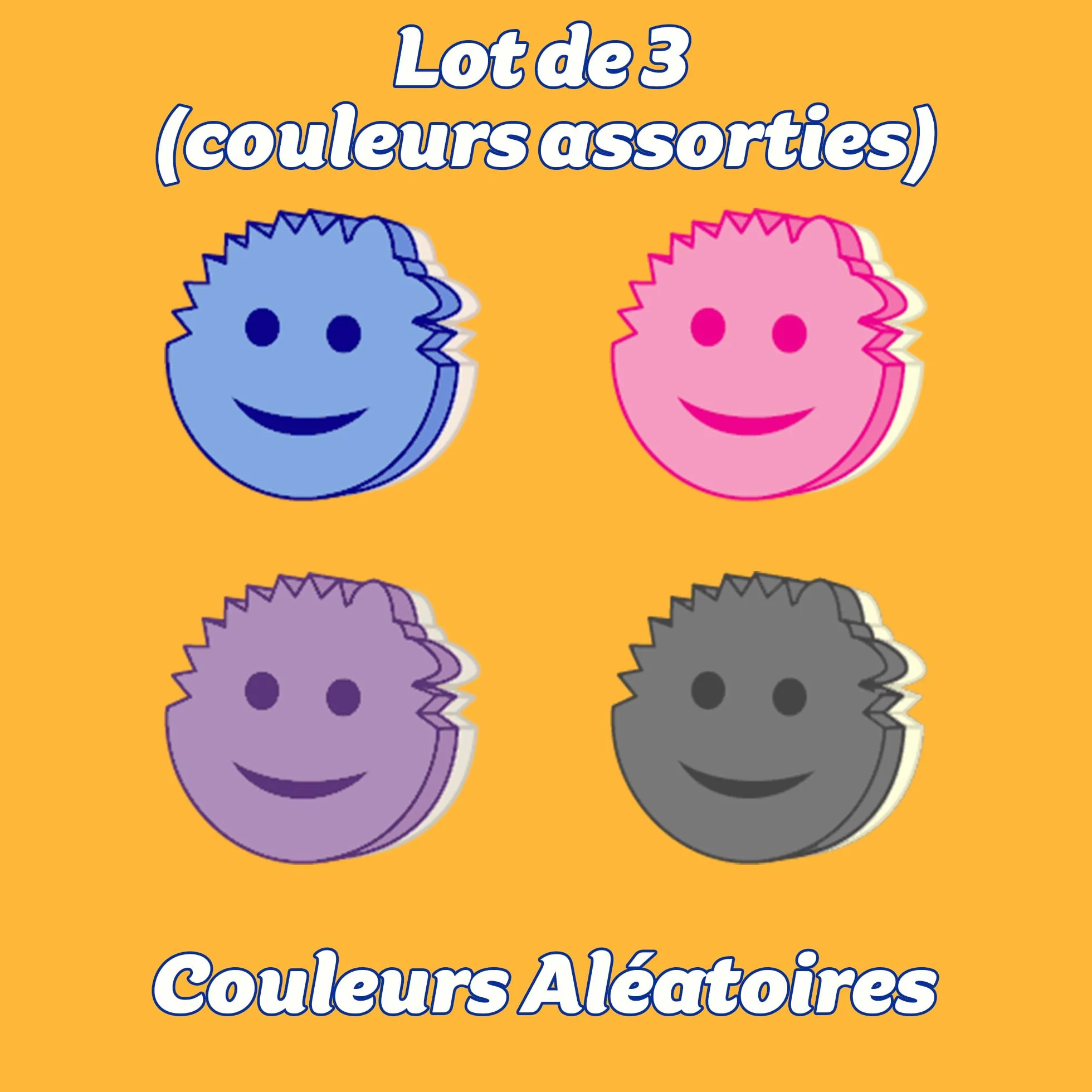 Scrub Daddy Scrub Mommy Eponge Vaisselle Reutilisable Lavable Cuisine Salle de Bain Flextexture Lot de 3