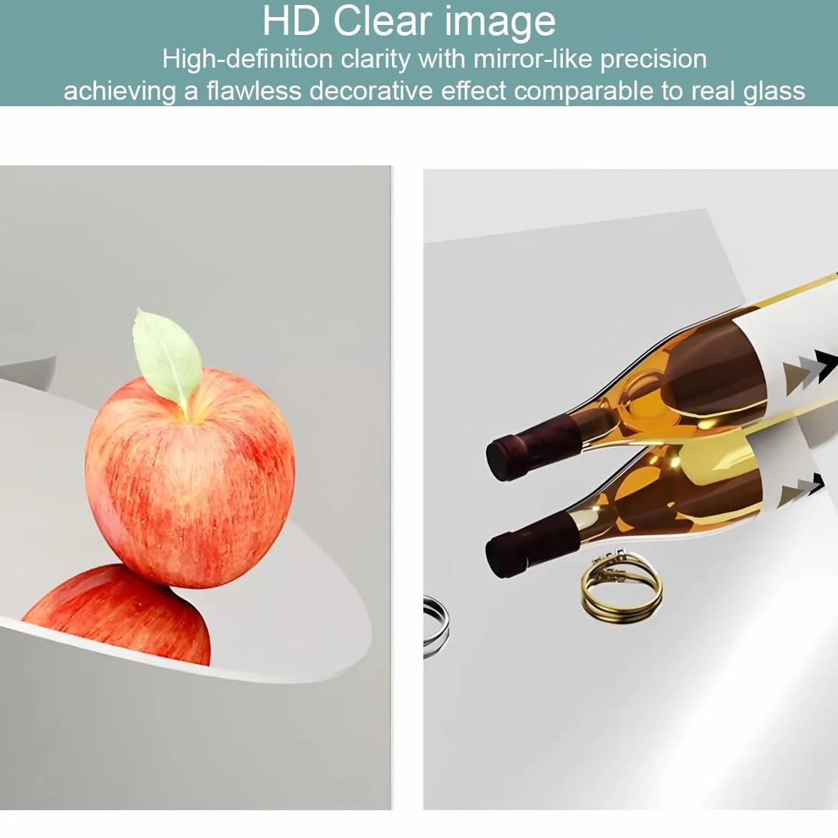 Autocollants en miroir acrylique HD pour murs, carreaux bricolage, miroir autocollant sans verre incassable (Lot de 10/16)