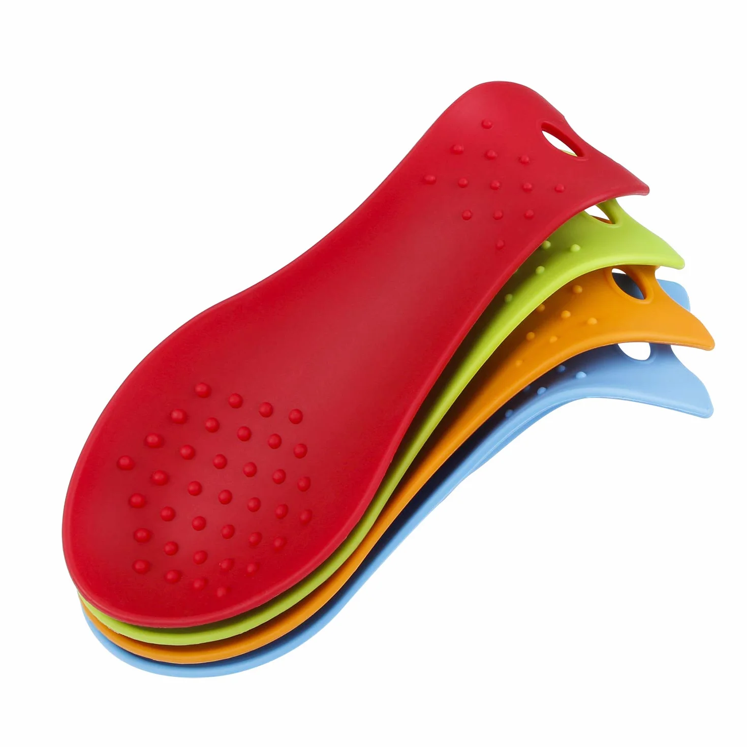 Repose-cuillère en silicone pour cuisinière, lot de 2, rouge