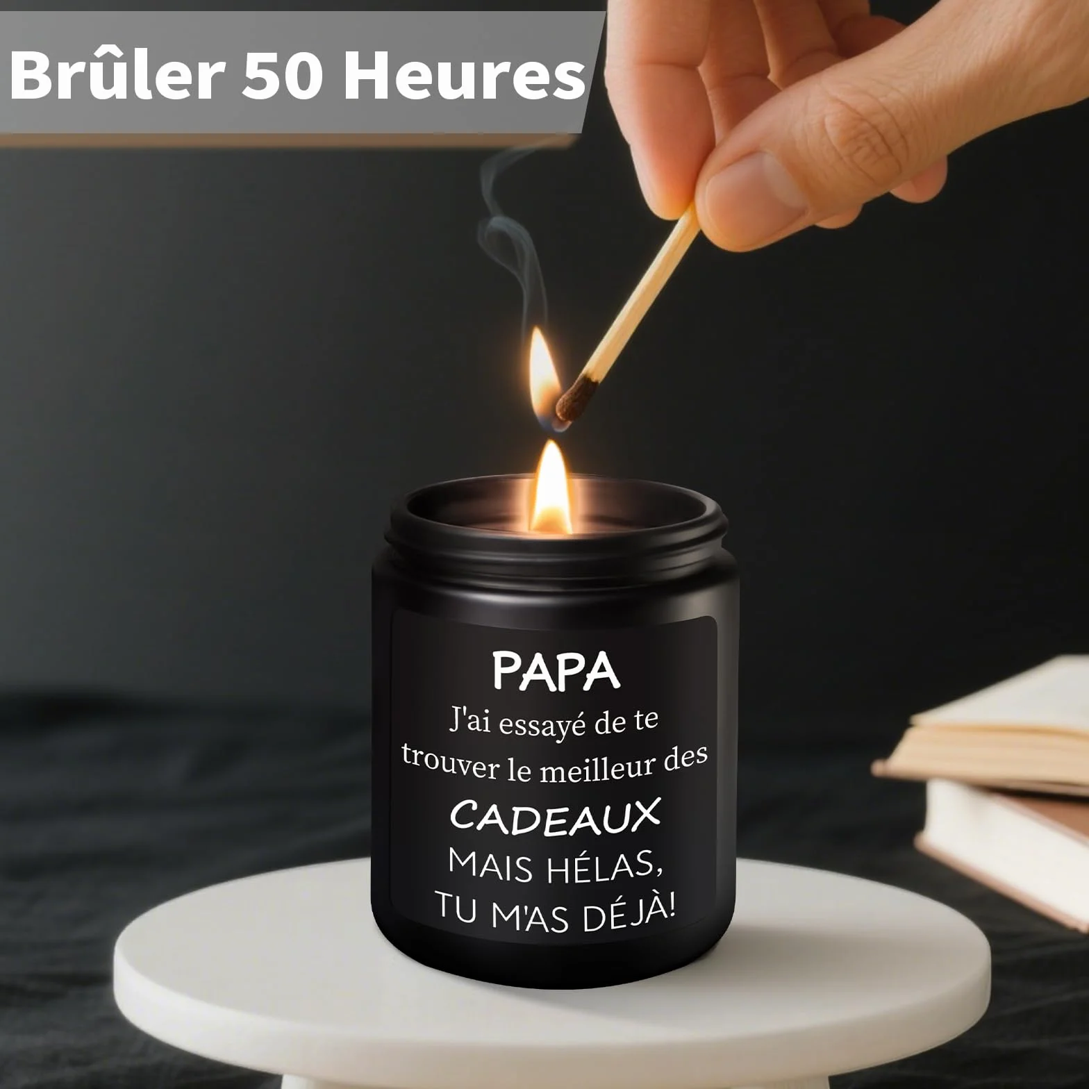 Bois de Santal Bougie Parfumée 200g Cadeau Fête des Pères Original