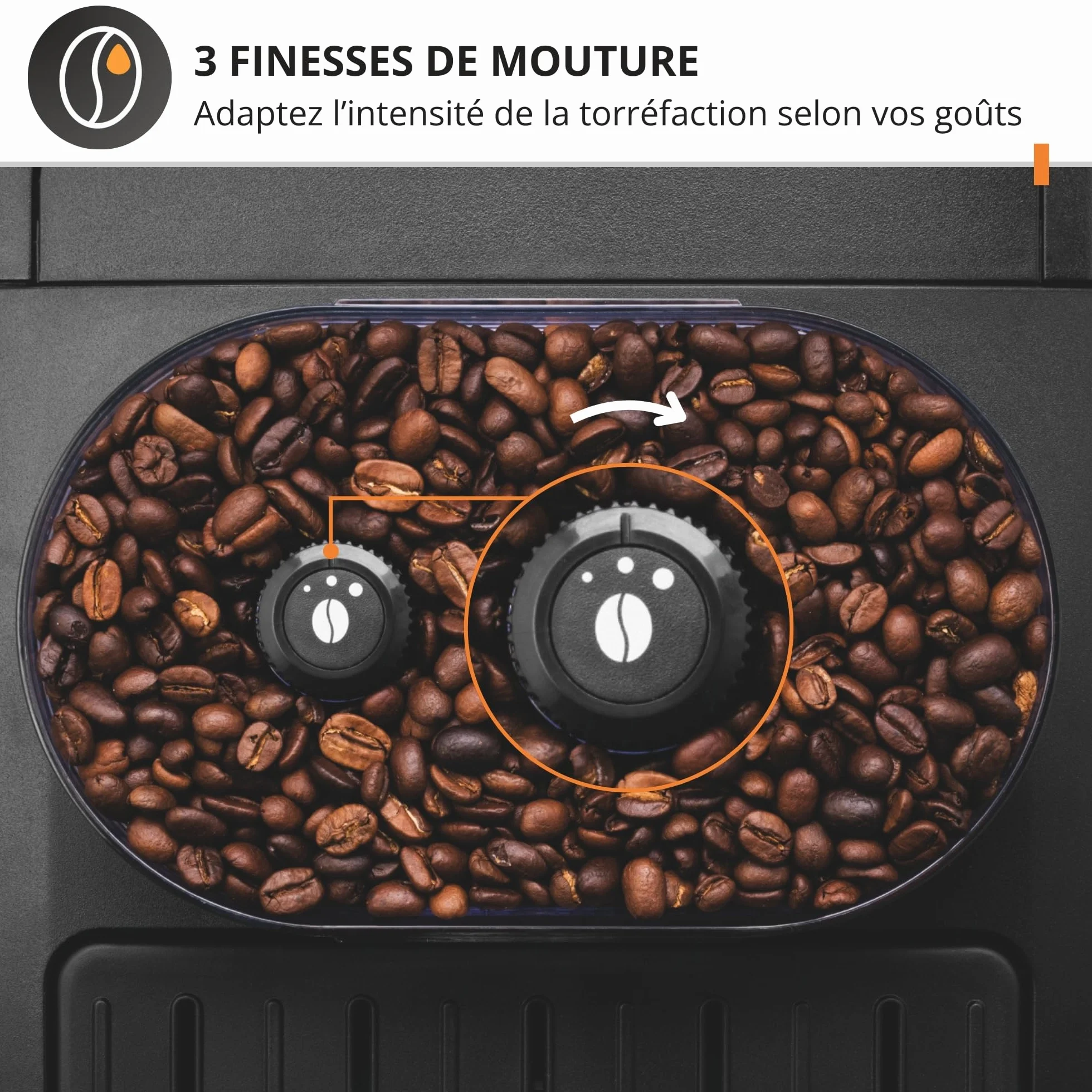 Krups Machine à café grain Essential noire YY8125FD, expresso 2 tasses, nettoyage automatique, buse vapeur cappuccino