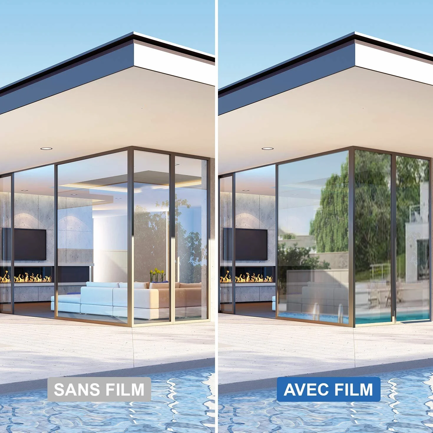 DIMEXACT Film Solaire pour Double Vitrage Alu Clair 152 cm x 1 m Rouleau