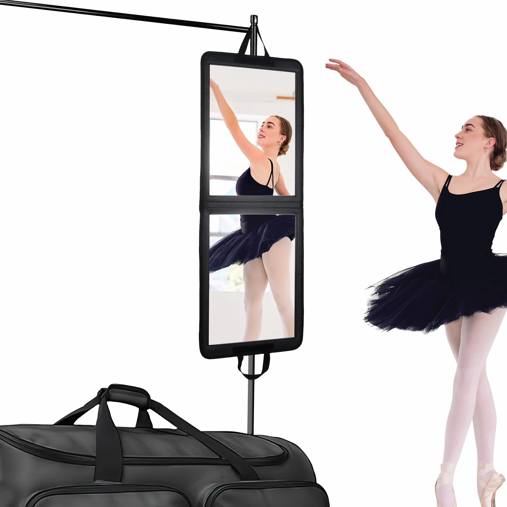 LPHUMEX Miroir Pliable Pleine Longueur 81,3 x 33 cm Noir Miroir de Voyage Suspendre