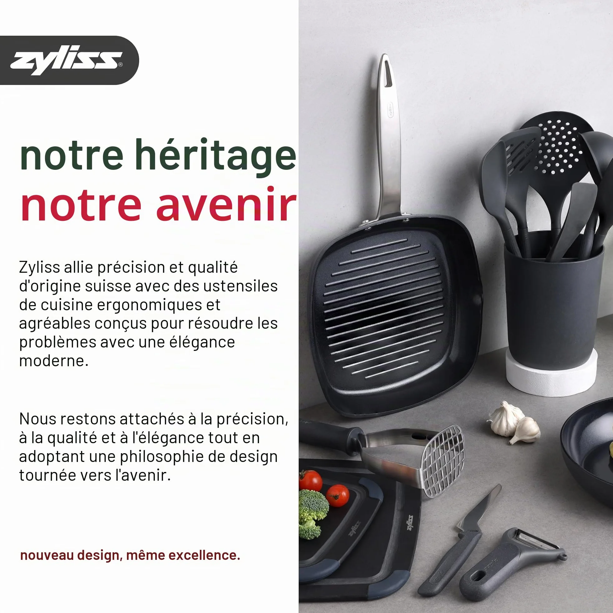 Zyliss Zick Zick 3 Hachoir Manuel Coupe Oignon Acier Inoxydable Éminceur Légumes Ail Herbes