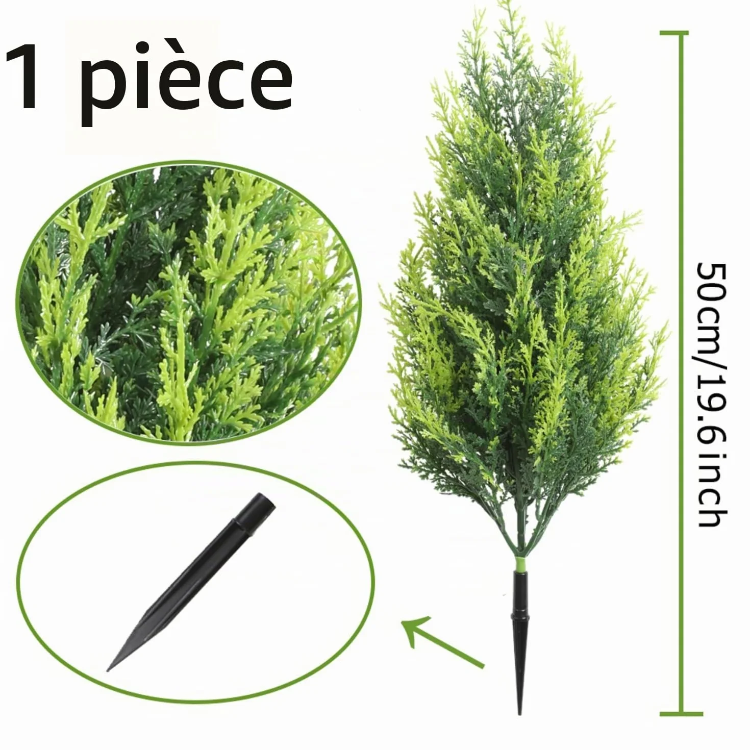 Cyprès topiaires artificiels Lot de 2 50 cm UV Plantes artificielles extérieur intérieur Décoration pot