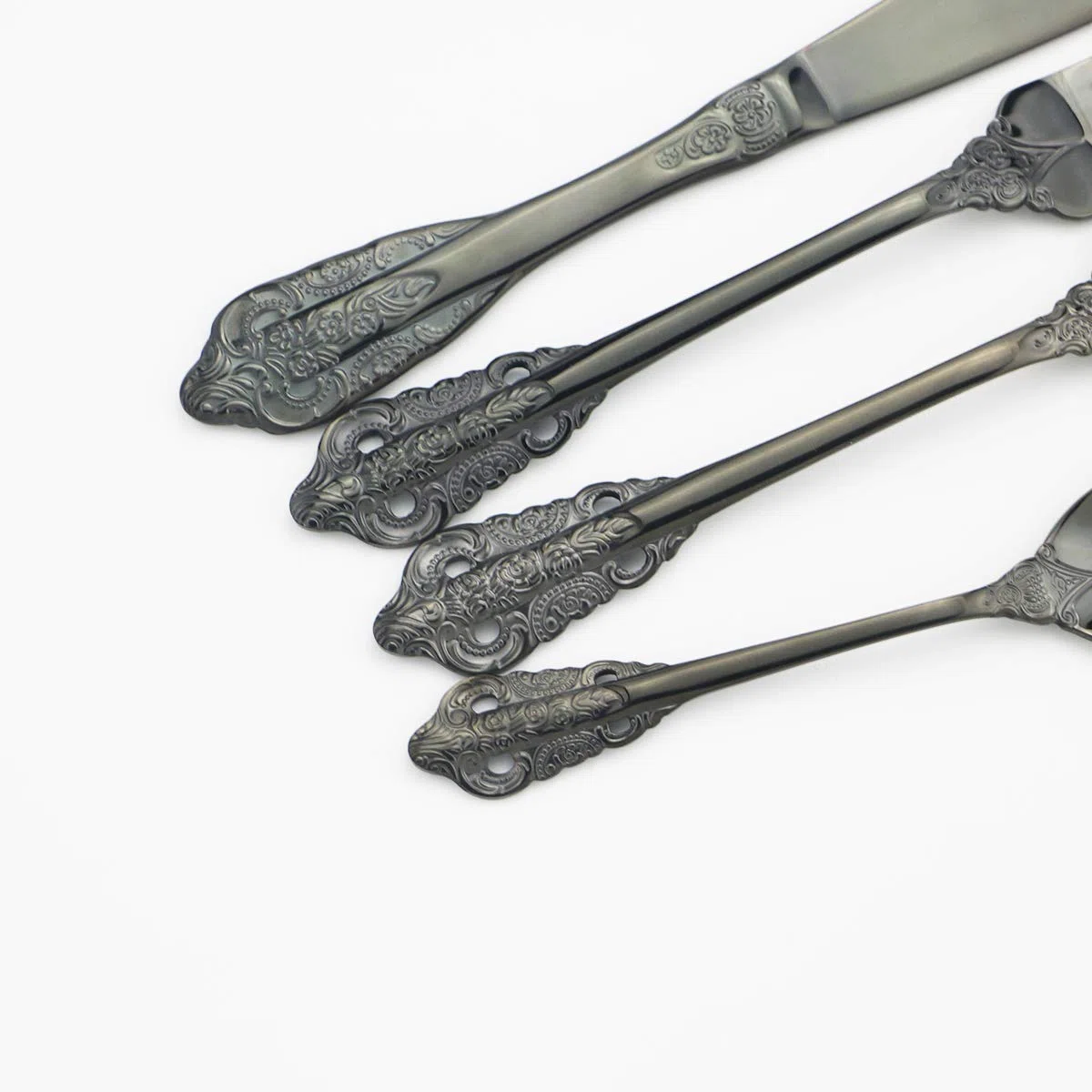 Ensemble de couverts en argenterie, ensemble 24 pièces acier inoxydable 304, vaisselle, couteaux, fourchettes, cuillères, cuisine, or