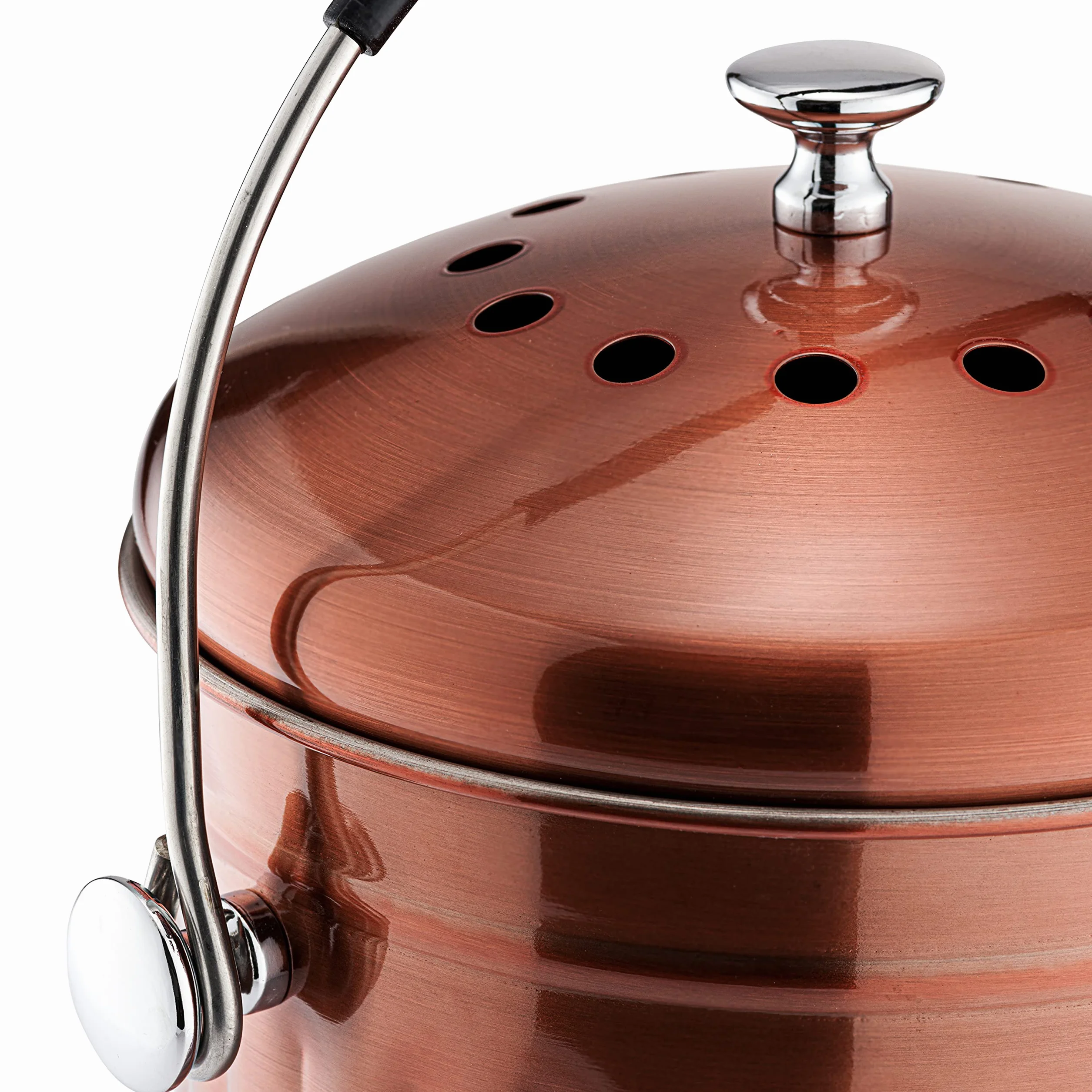RED FACTOR Seau Compost Inodore Acier Inoxydable Cuisine 5 Litres Cuivre Mat avec Filtres Charbon