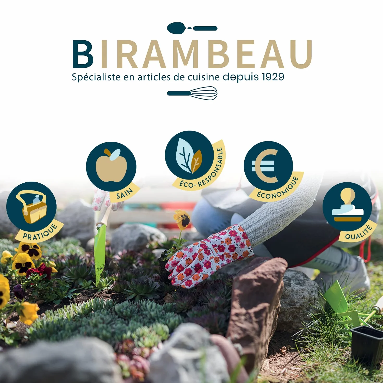 BIRAMBEAU Seau à Compost 3,5L Vert – Poubelle Cuisine pour Déchets Organiques Compact