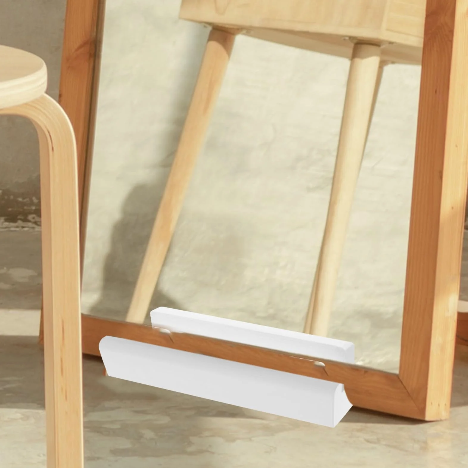 Bois Support pour Miroir Plein Pied Antidérapant pour Salon Bureau Chambre