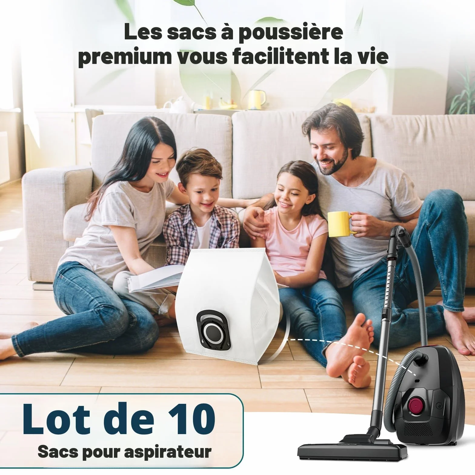 Lot de 10 Sacs Aspirateur Rowenta Hygiène+, Compact Power, Silence Force, X-Trem Power, Moulinex