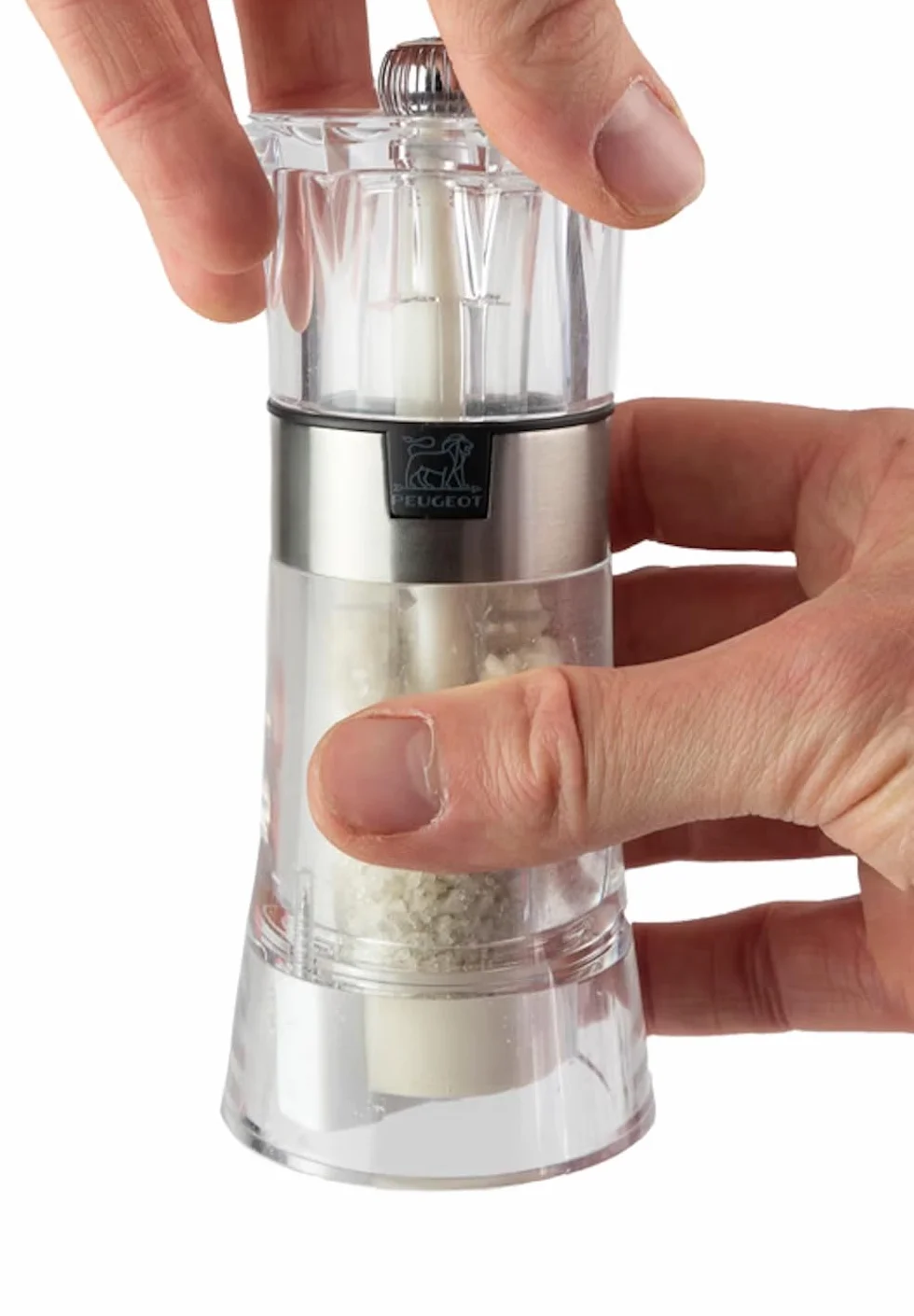 Peugeot Moulin à Poivre et Sel 11 cm Acryl Inox Transparent Fabrication Française
