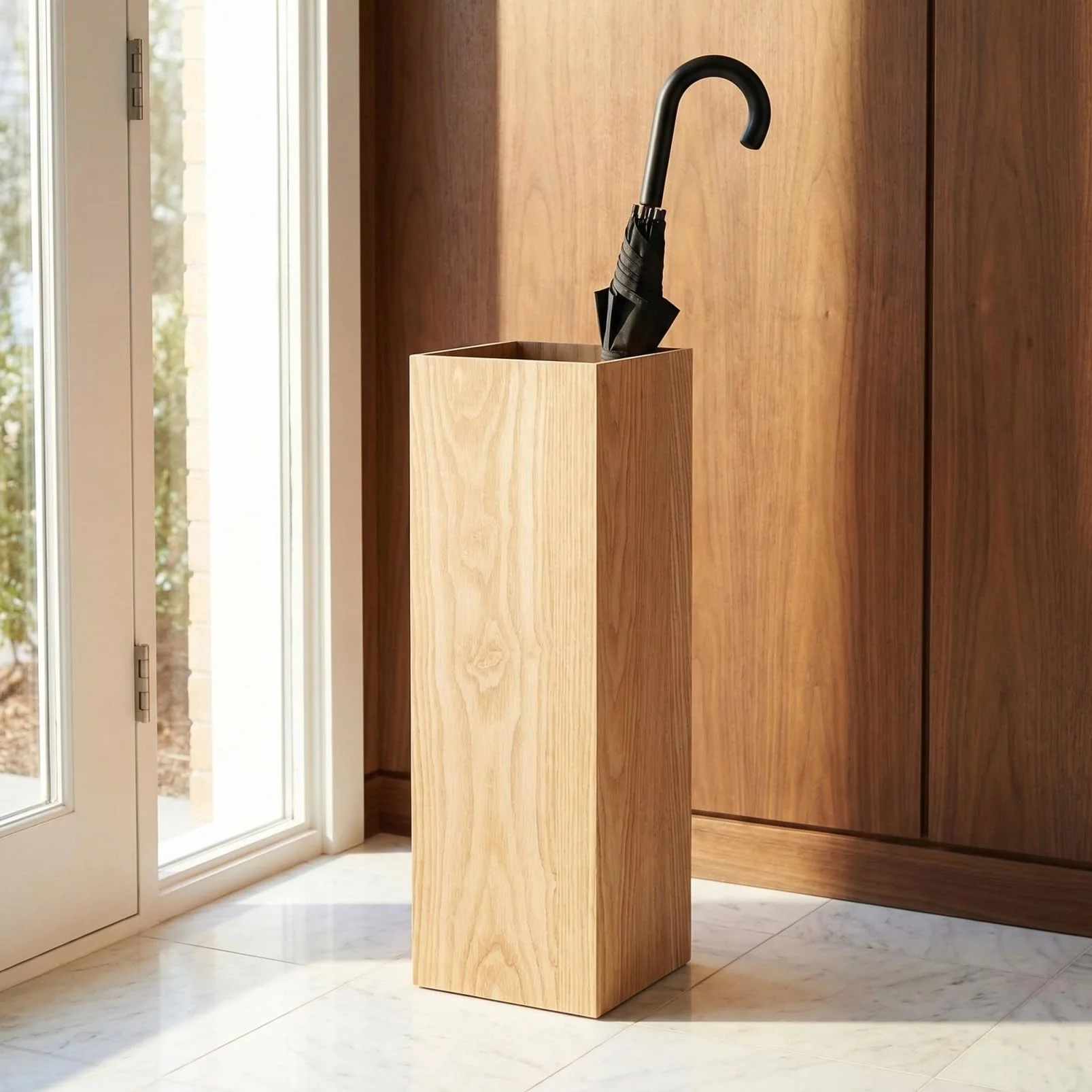 DOITOOL Porte-Parapluie en Bois Style Seau 19.70 x 6.30 x 6.30 Pouces Support Décoratif