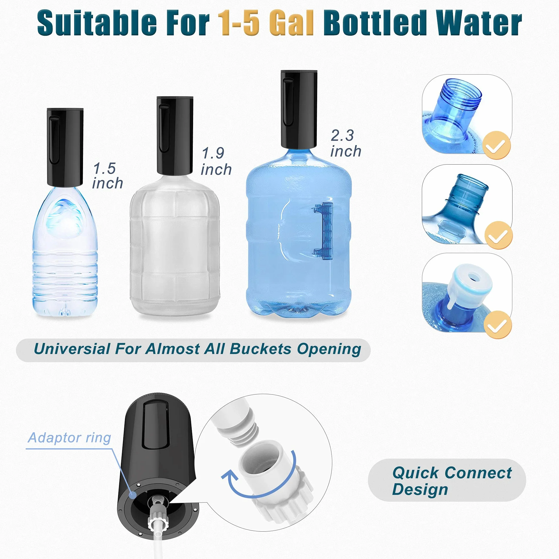 YISH Distributeur d'eau Automatique Pompe à Eau Froide Rechargeable USB 5 Gallons