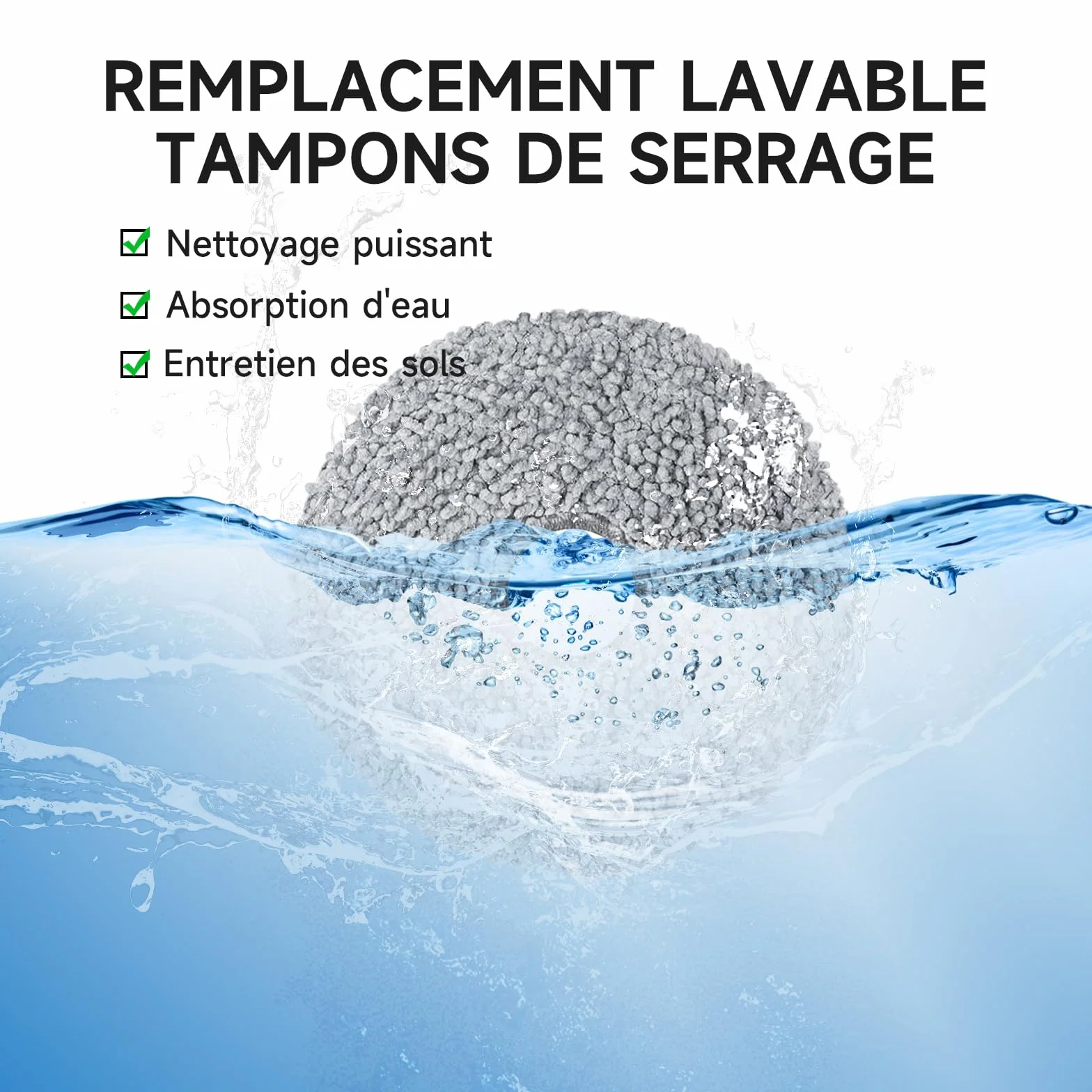 Serpillières de Rechange Roborock Saros 10R/20/Z70 Qrevo Aspirateur Robot Lavable