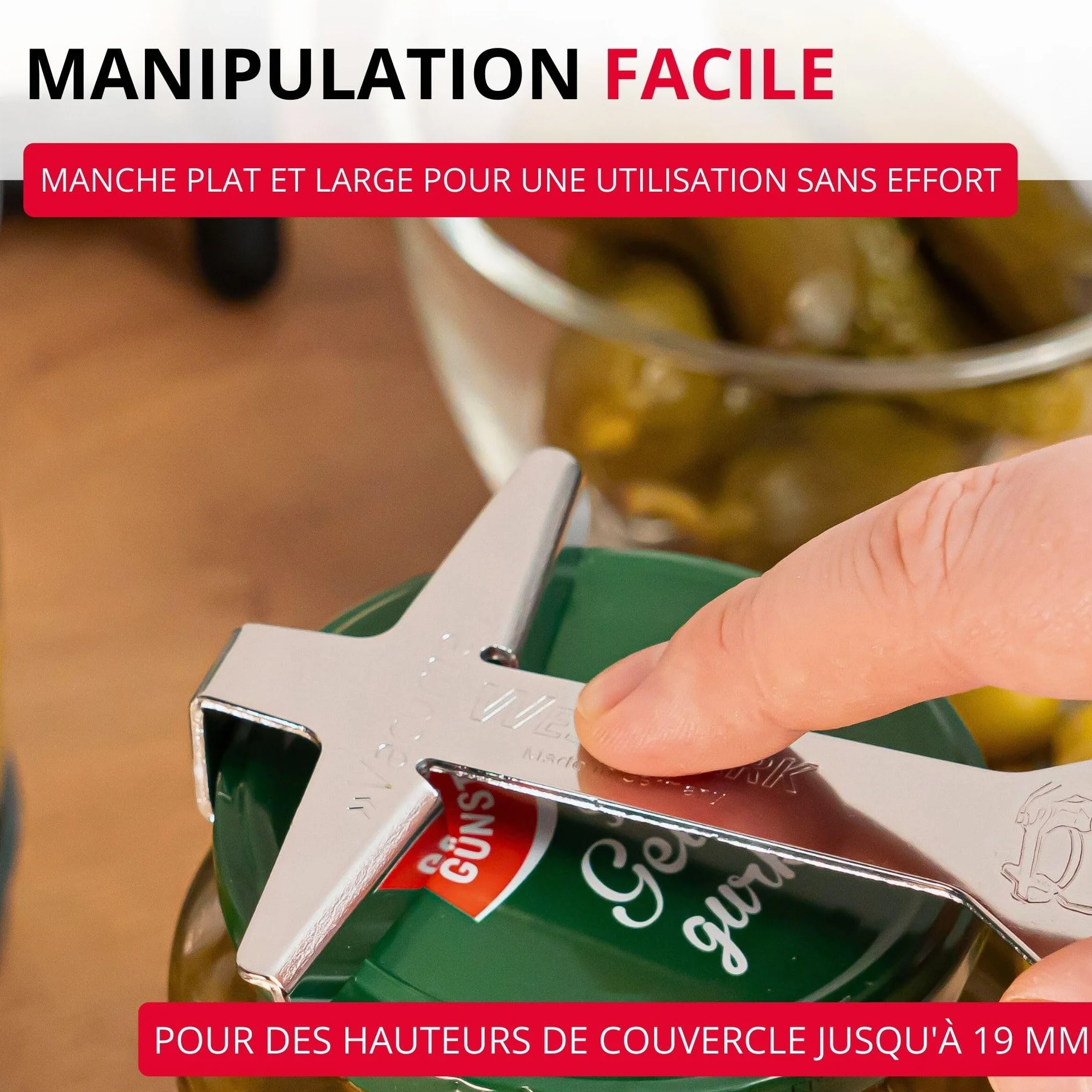 Westmark Ouvre-Bocal avec Décapsuleur 13,1cm Acier Chromé Argent