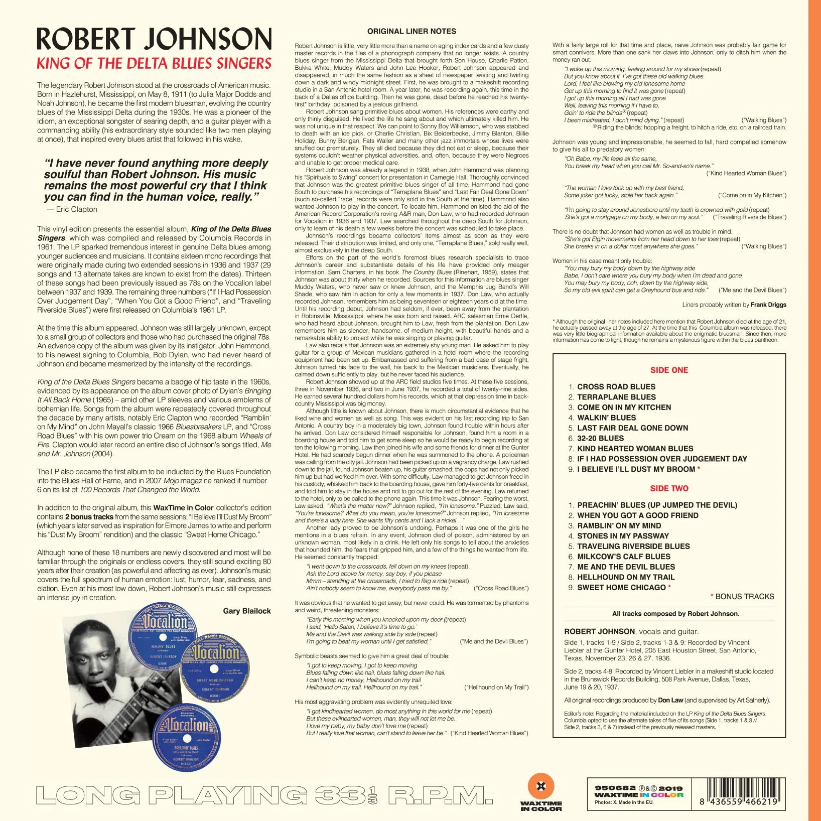 King of the Delta Blues Singers + 2 Bonus Tracks