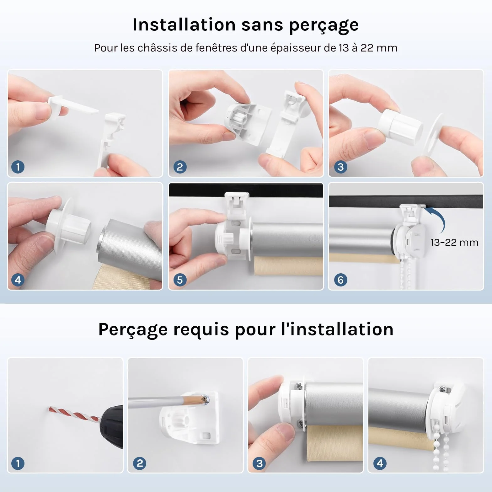WOLTU Occultant Enrouleur sans Perçage, Rideau Opaque Revêtement Argent, Protection Soleil 70x210 cm Beige