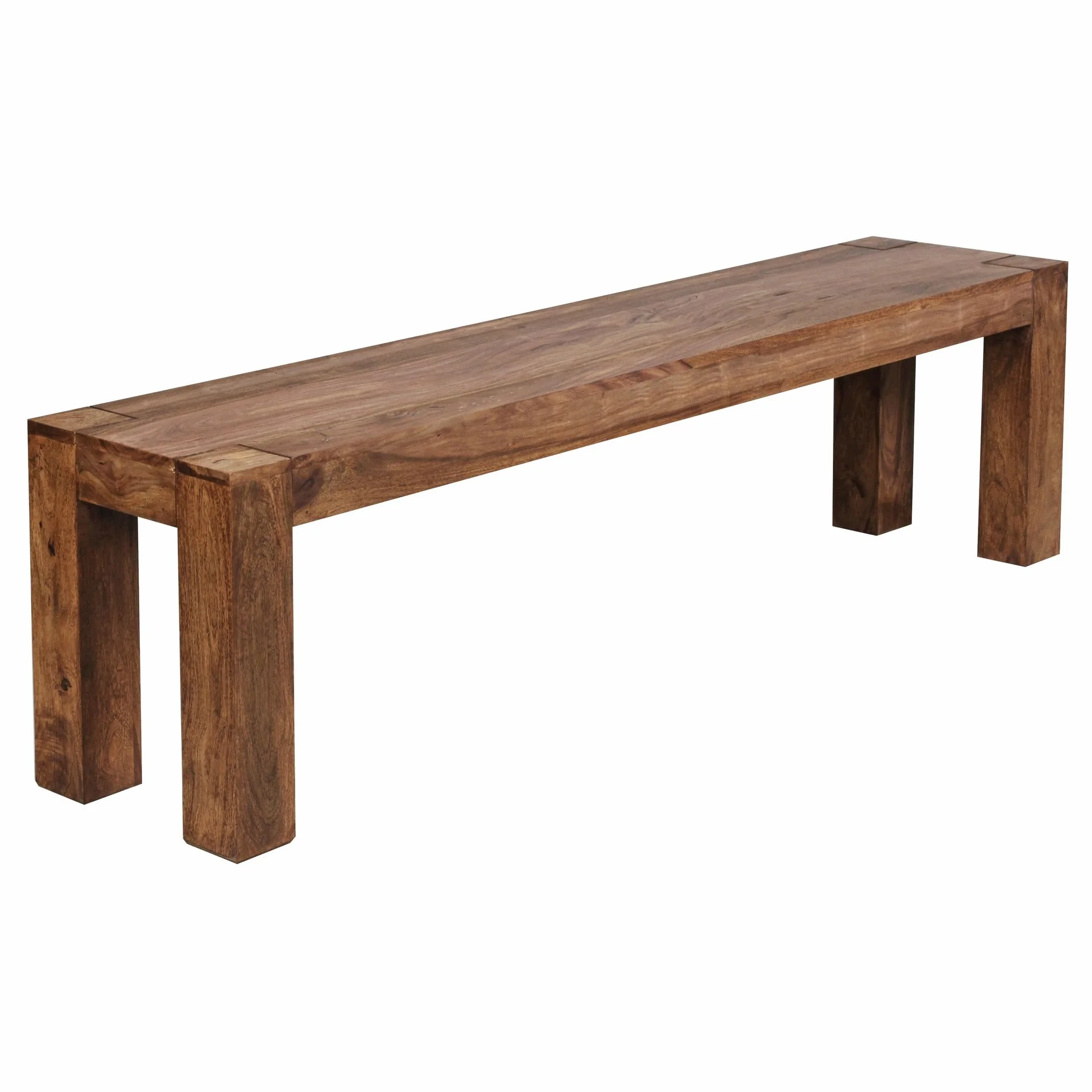 WOHNLING Banquette en Bois Massif Sheesham 160 x 45 x 35 cm Banc de Cuisine