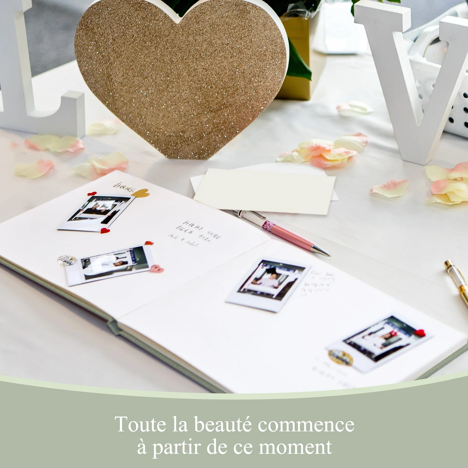 Livre d’Or en Lin Vert – Carnet de Messages & Souvenirs
