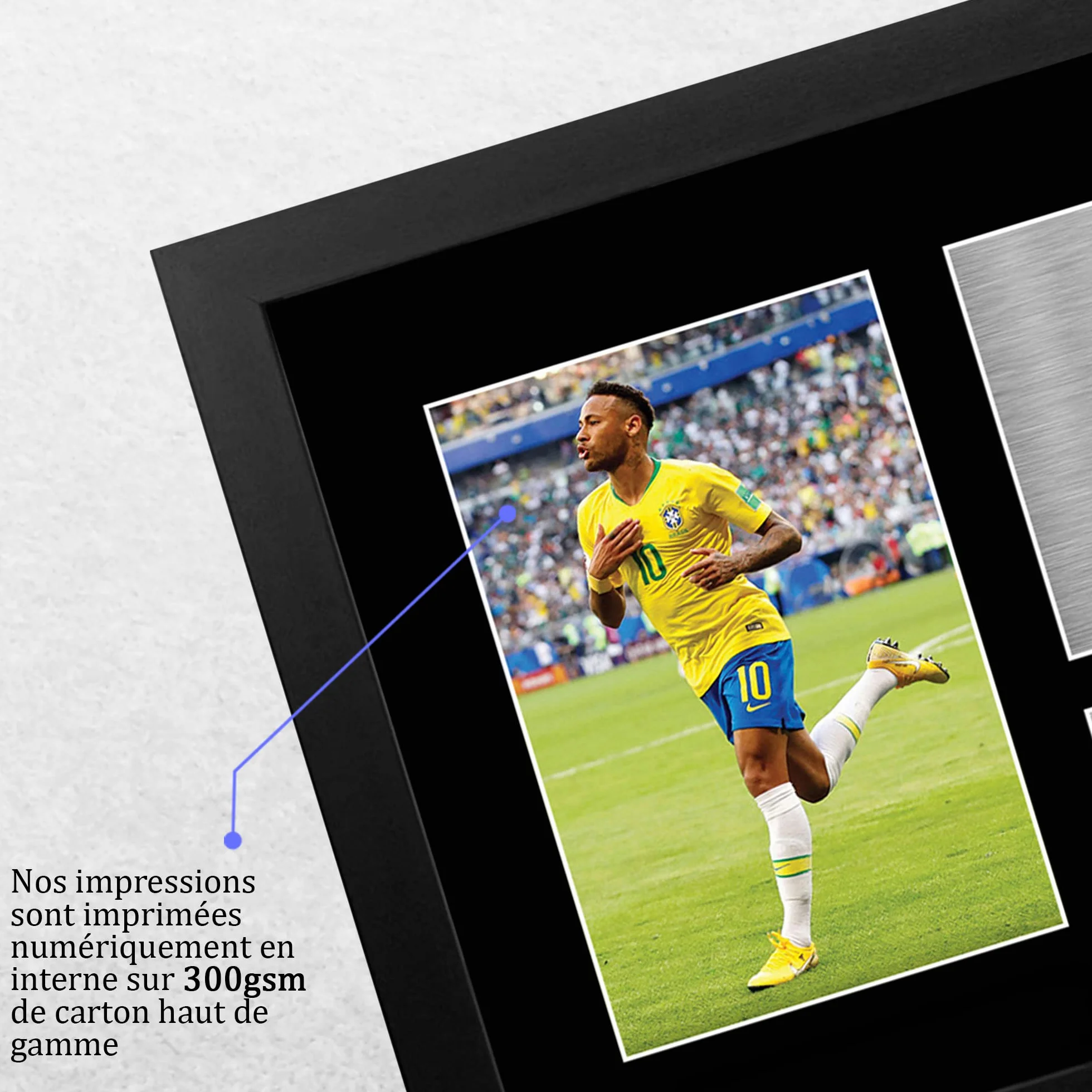 Neymar Jr Brazil A4 photo autographe signée encadré cadeau football fans supporters