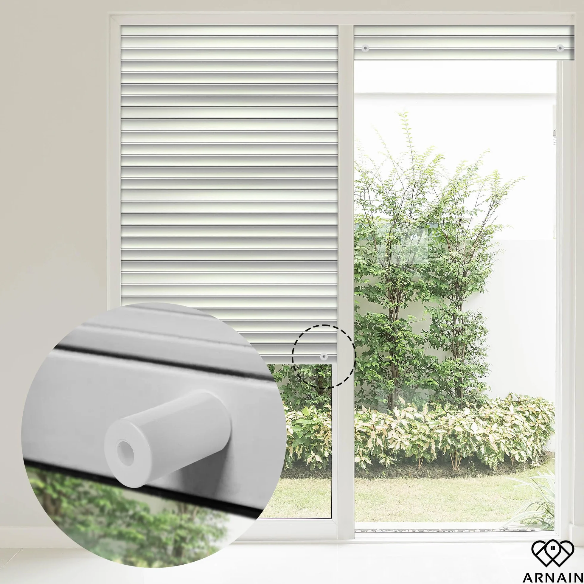 Butées volets roulants blanches 40 mm PVC - Arrêt de volet avec kit de montage