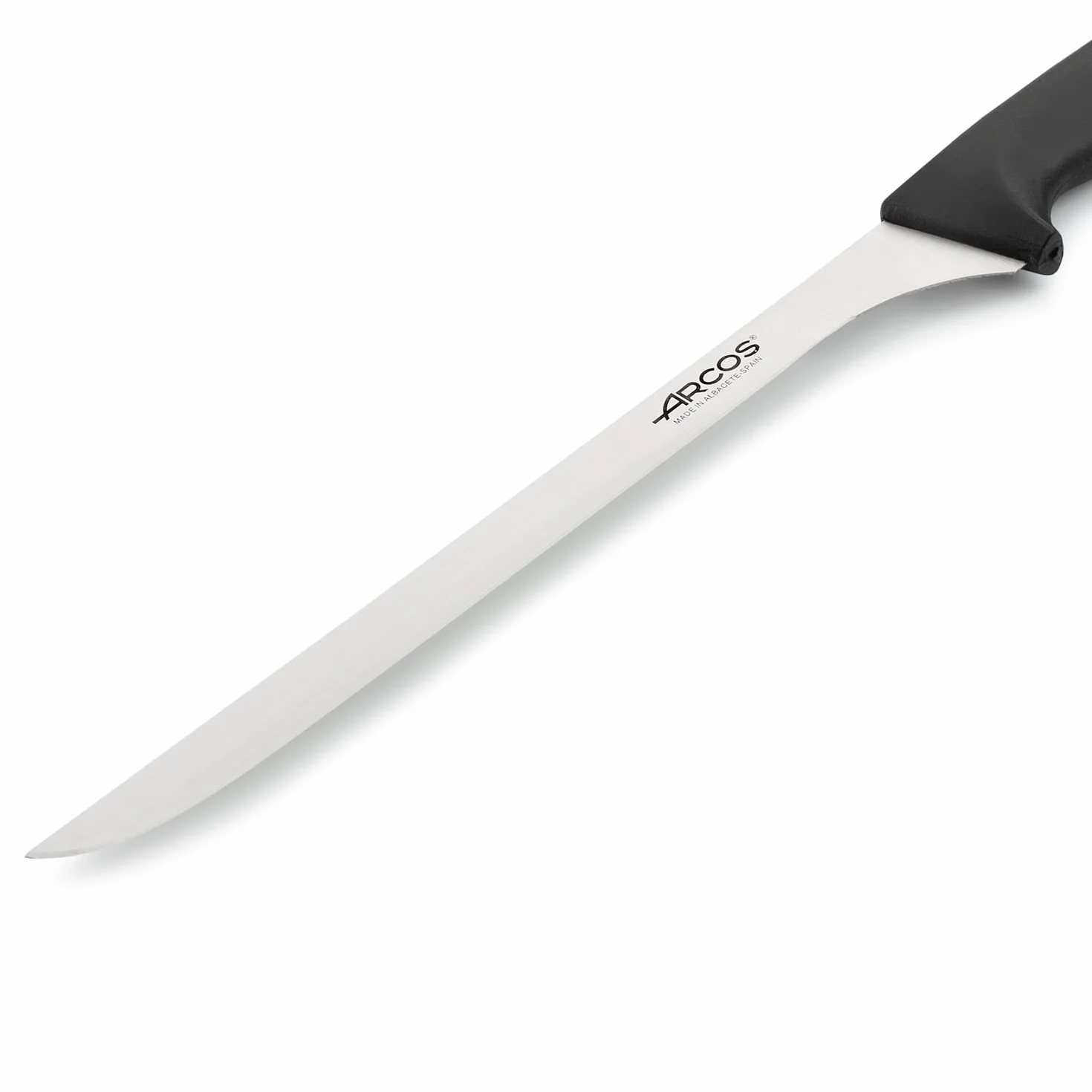Arcos Series Niza Couteau à trancher Couteau Jambon Lame Nitrum Acier Inoxydable 240 mm Manche Polypropylène Noir