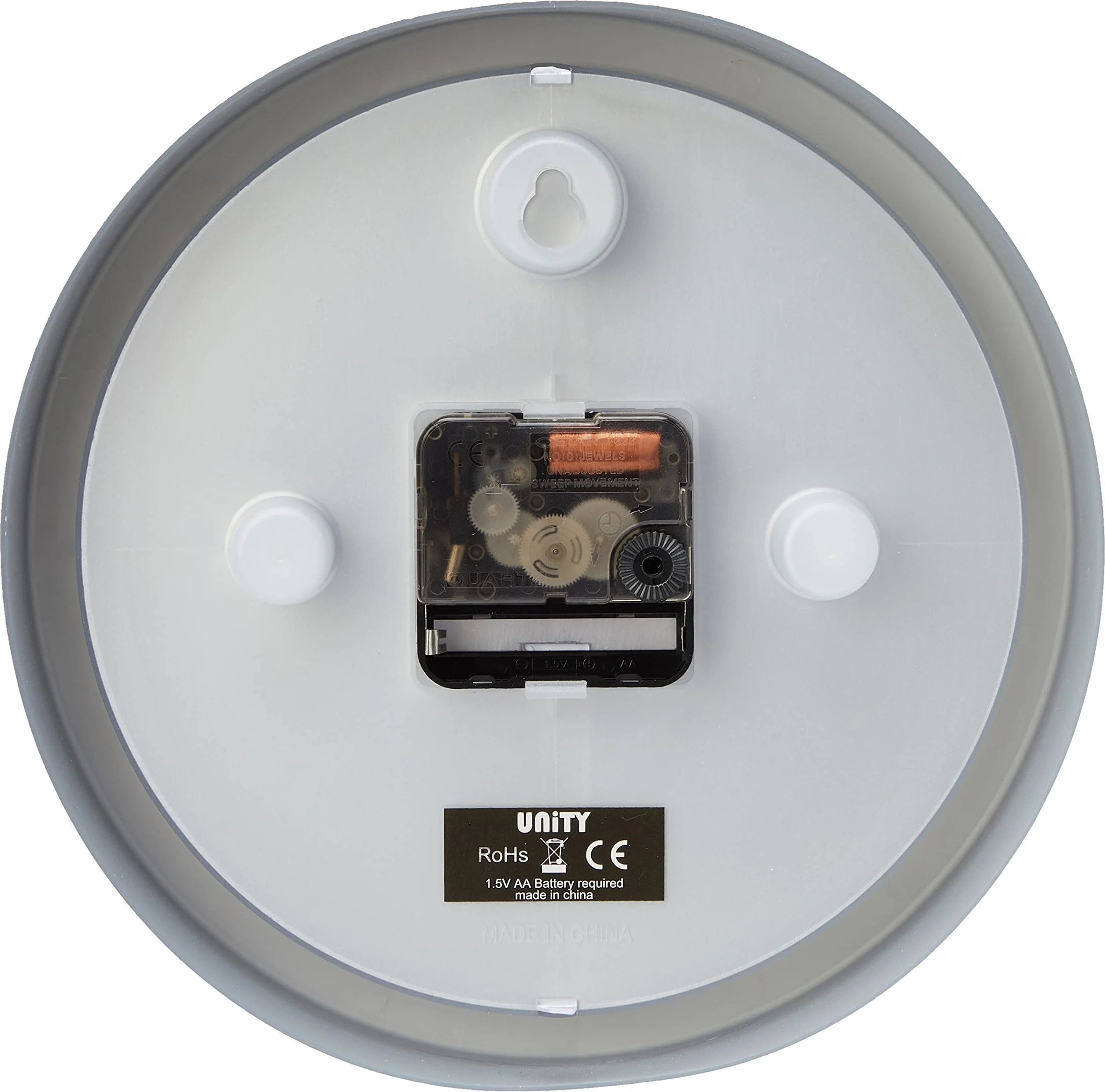 Horloge Murale Unity Hastings Balayage Silencieux Argent 22 cm