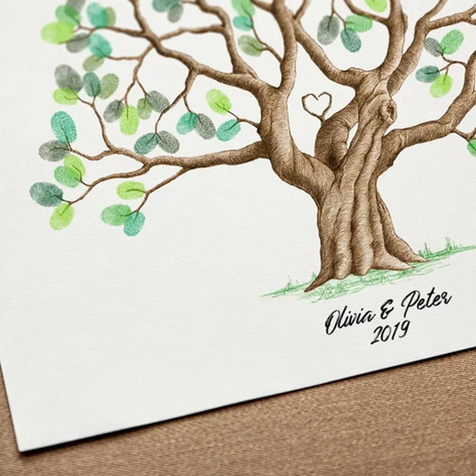 Arbre Empreinte Toile Livre d'or Créatif Décoration Maison Mariage Événements