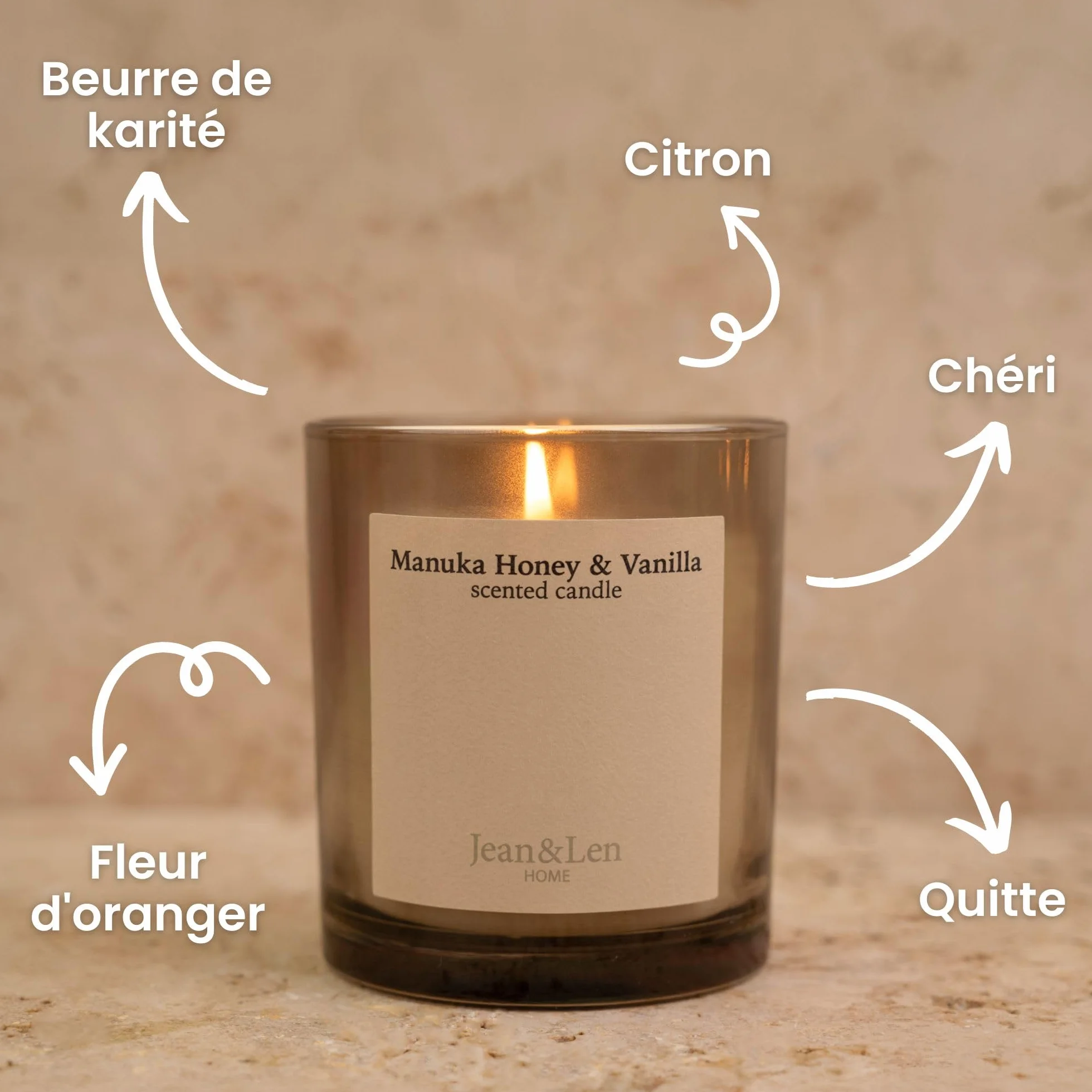 Jean & Len Bougie Miel de Manuka & Vanille 195 g