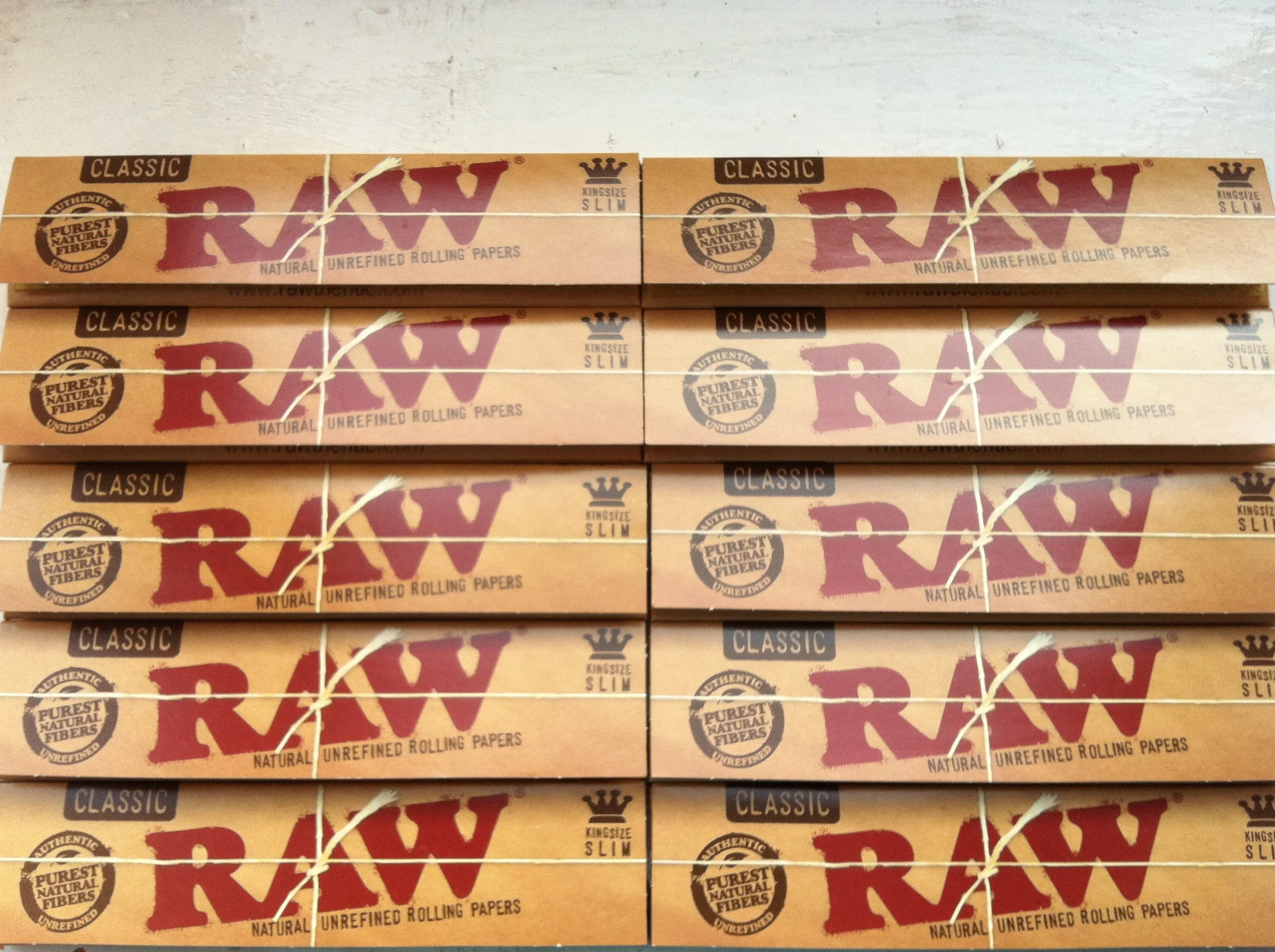 Lot de 10 carnets de papier à cigarette fin RAW 320 feuilles