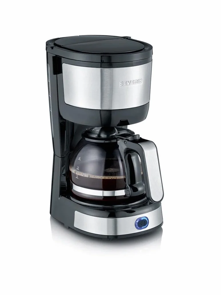 SEVERIN Cafetière filtre 750W 4 tasses filtre permanent lavable Inox Noir KA 4808
