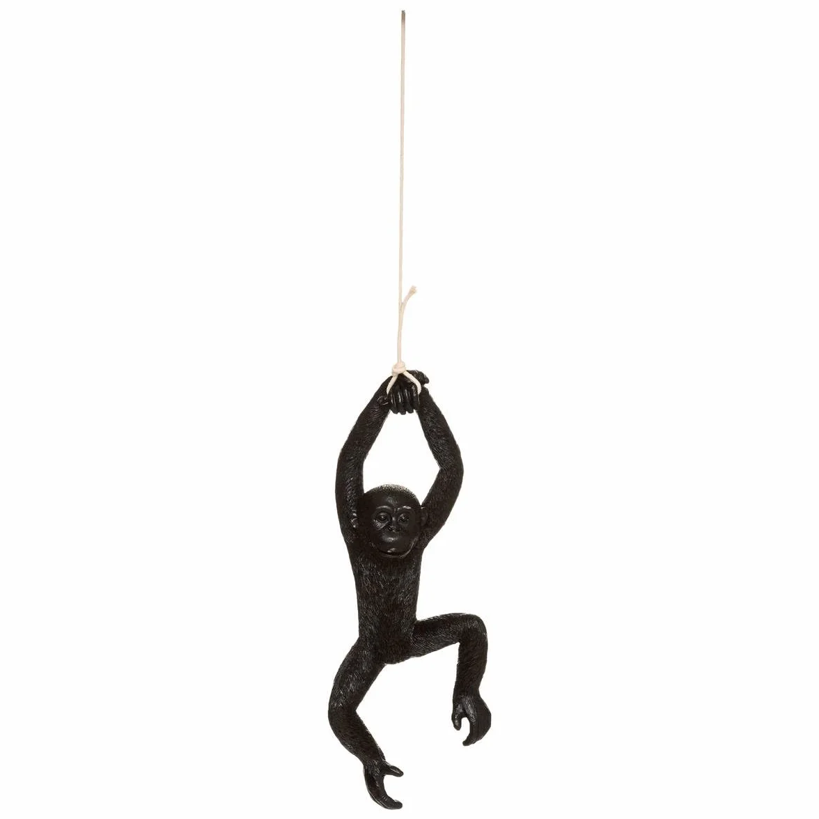 Atmosphera Statuette Singe Suspendu Safari Résine Blanc H39.5 cm