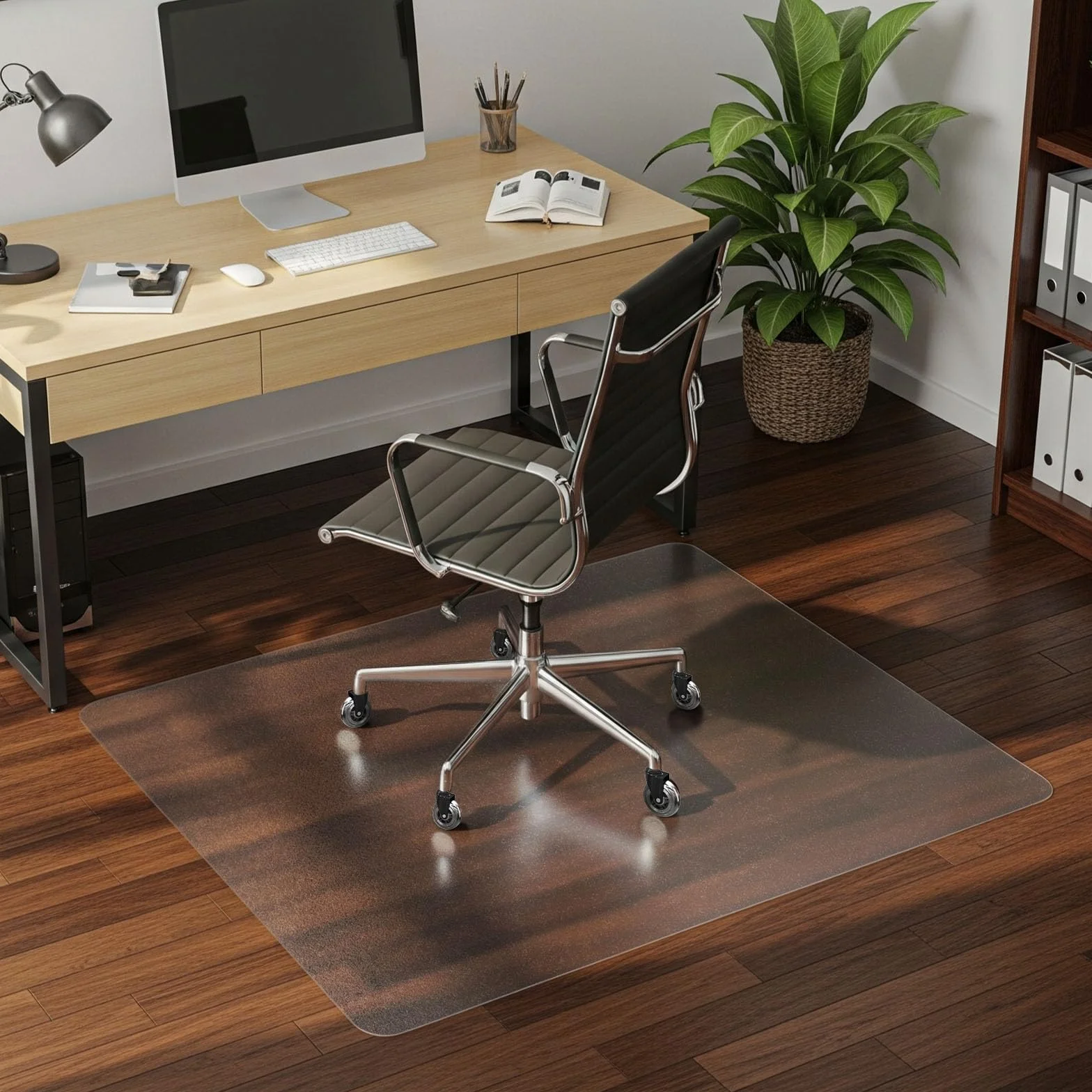 COSYLAND Tapis Chaise de Bureau Effet Givré 90x120cm Antidérapant Protège-Parquet