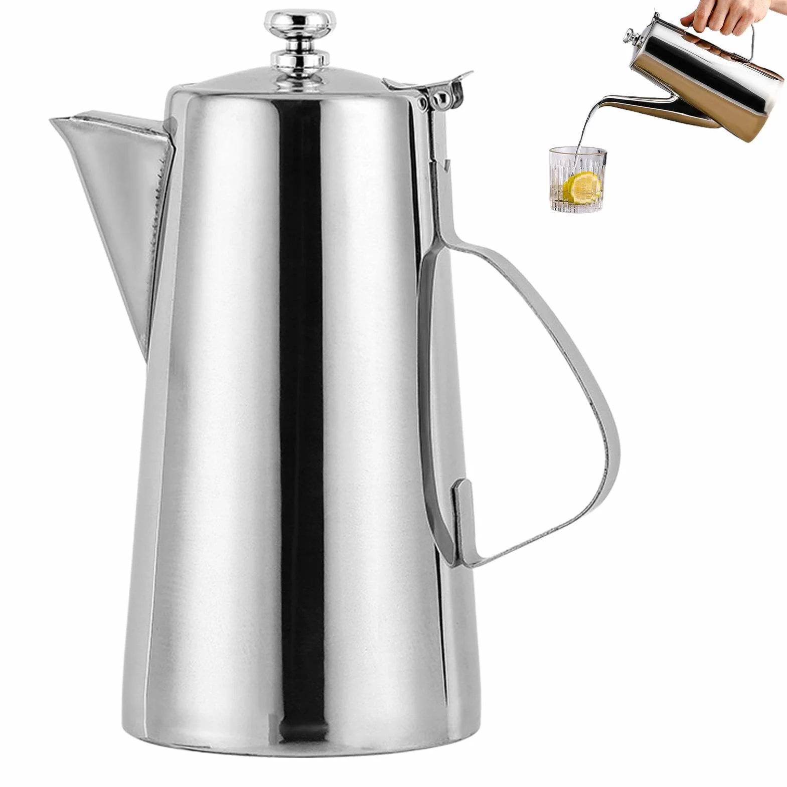 Pot à café en acier inoxydable carafe à boisson bouilloire d'eau froide pour maison bar hôtel