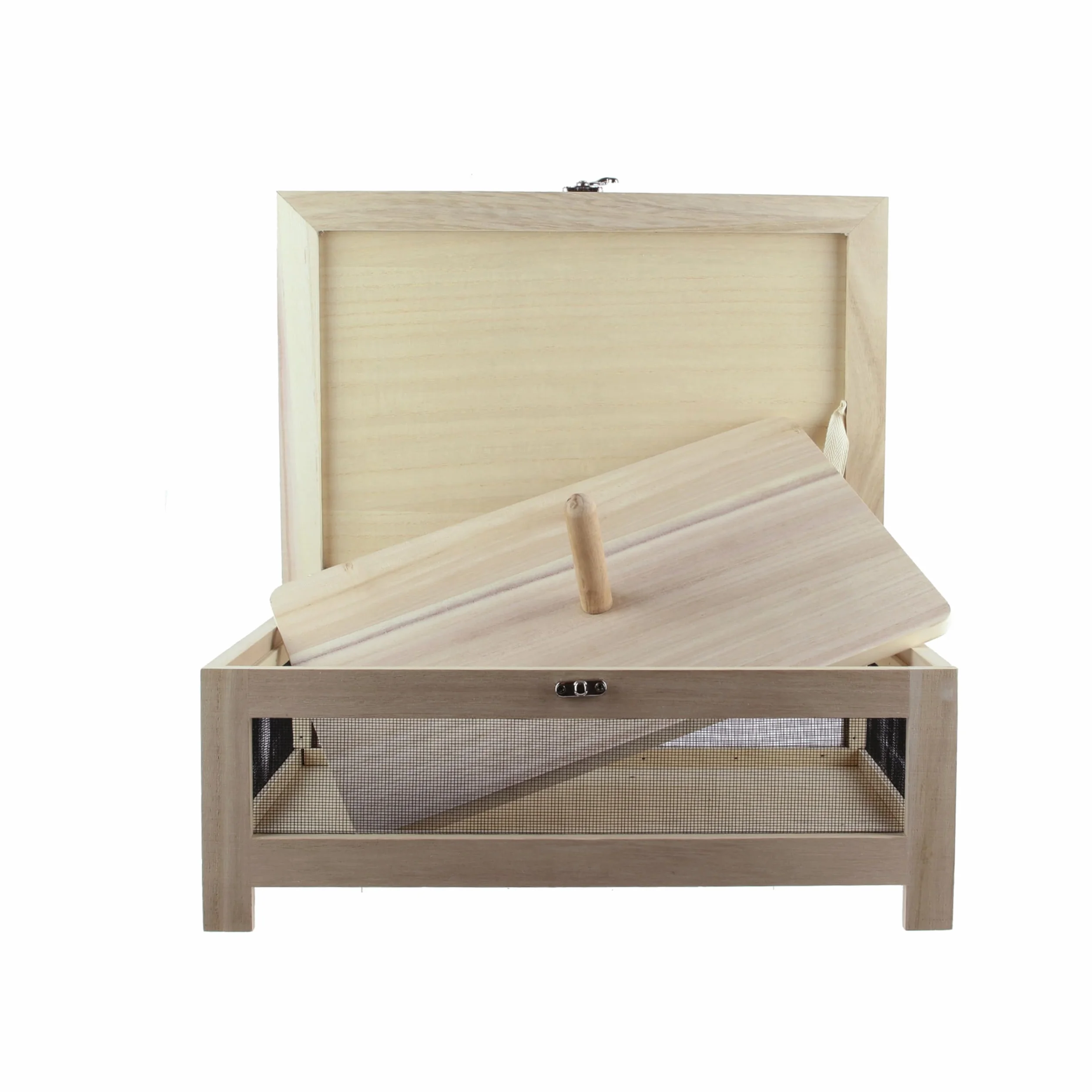 COOK CONCEPT Cave à Fromage KA2362 Plateau Service Bois Acier Inoxydable H15 x 27 x 39 cm Beige Noir