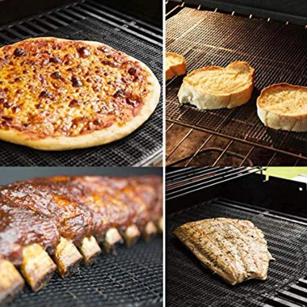 Tapis de Barbecue Anti-adhésifs Réutilisables 40 x 33cm Grille Barbecue
