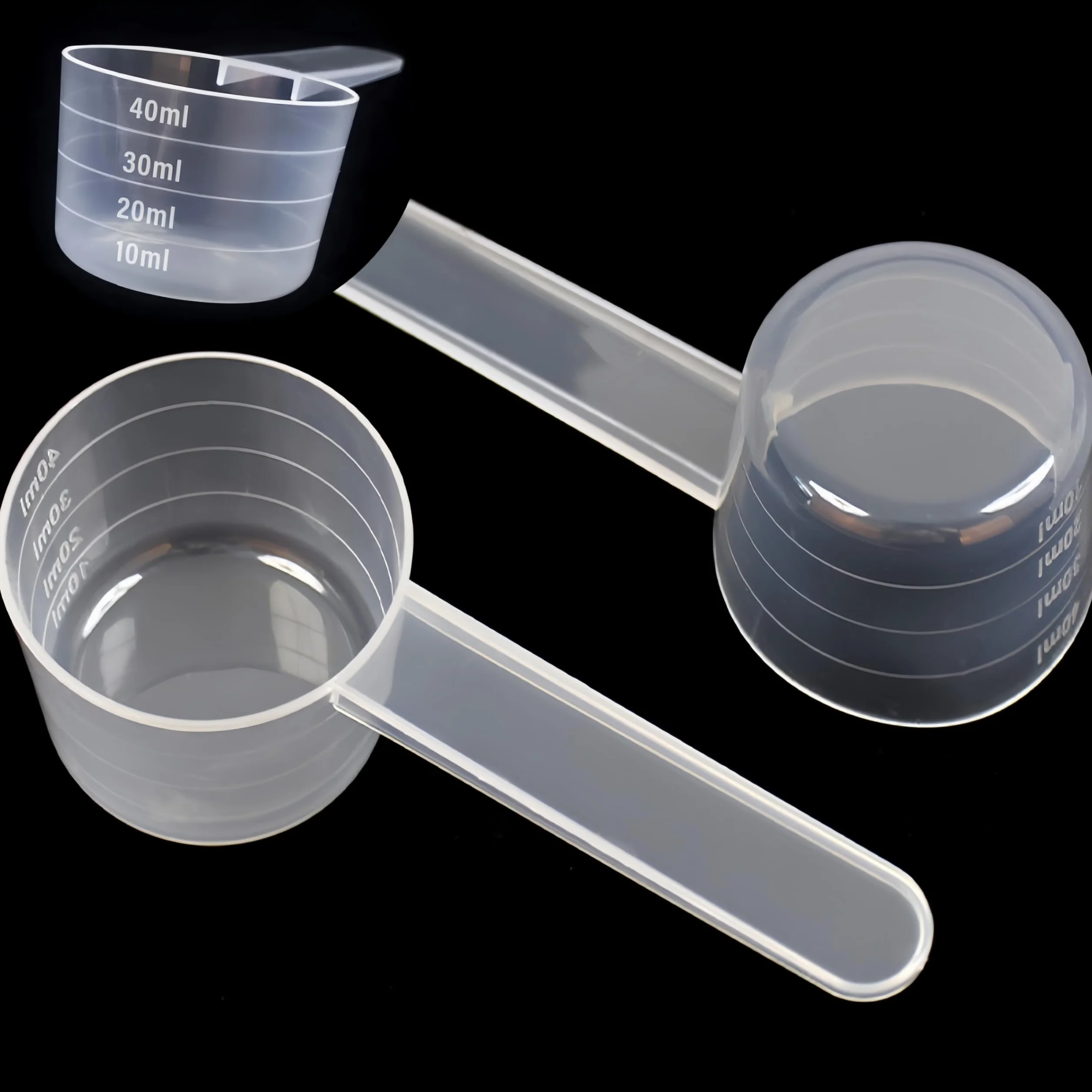 Lot de 6 cuillères doseuses transparentes avec échelle 20 g poudre 40 ml liquide café mesure plastique