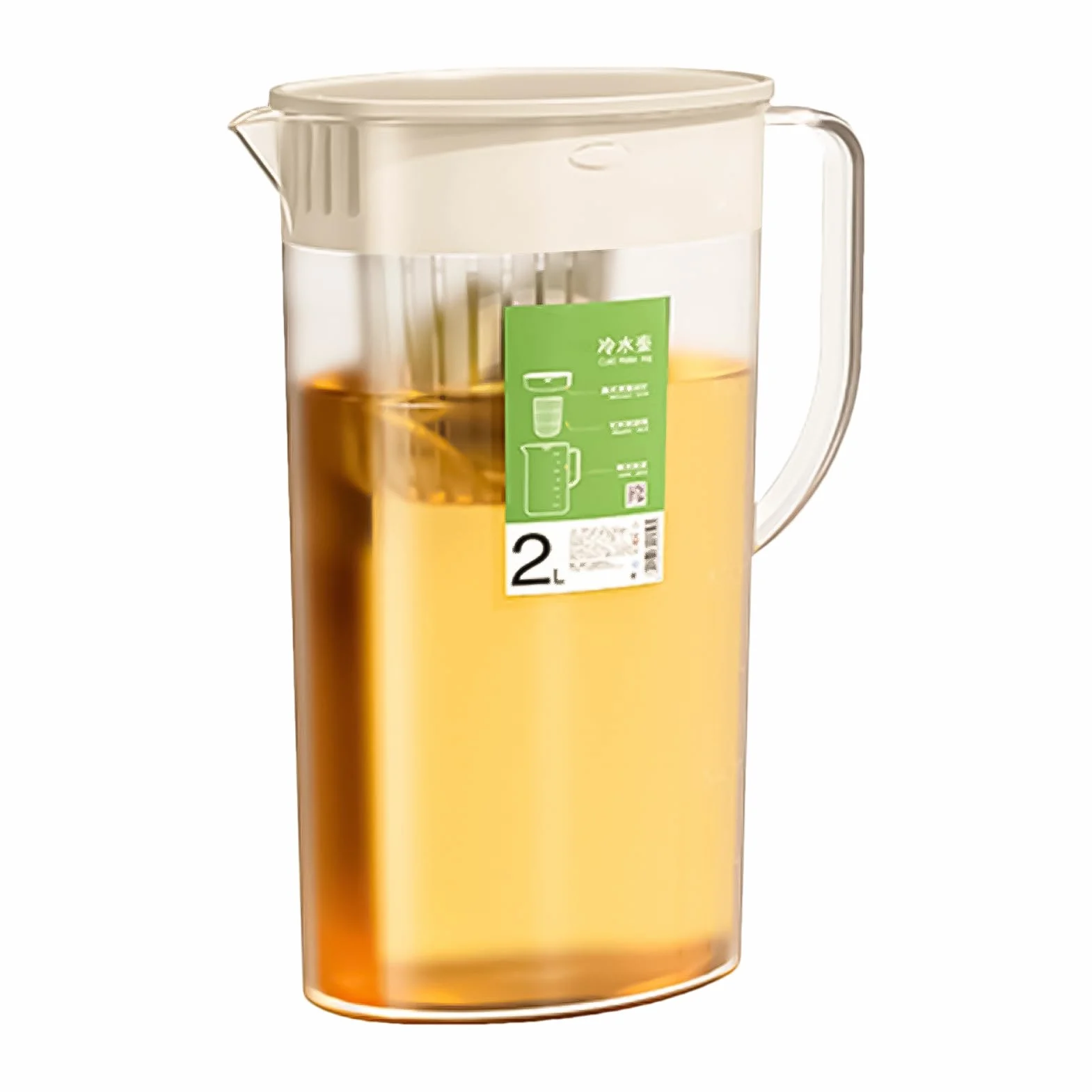 Pichet à eau avec infuseur à fruits 2 L couvercle distributeur de boissons
