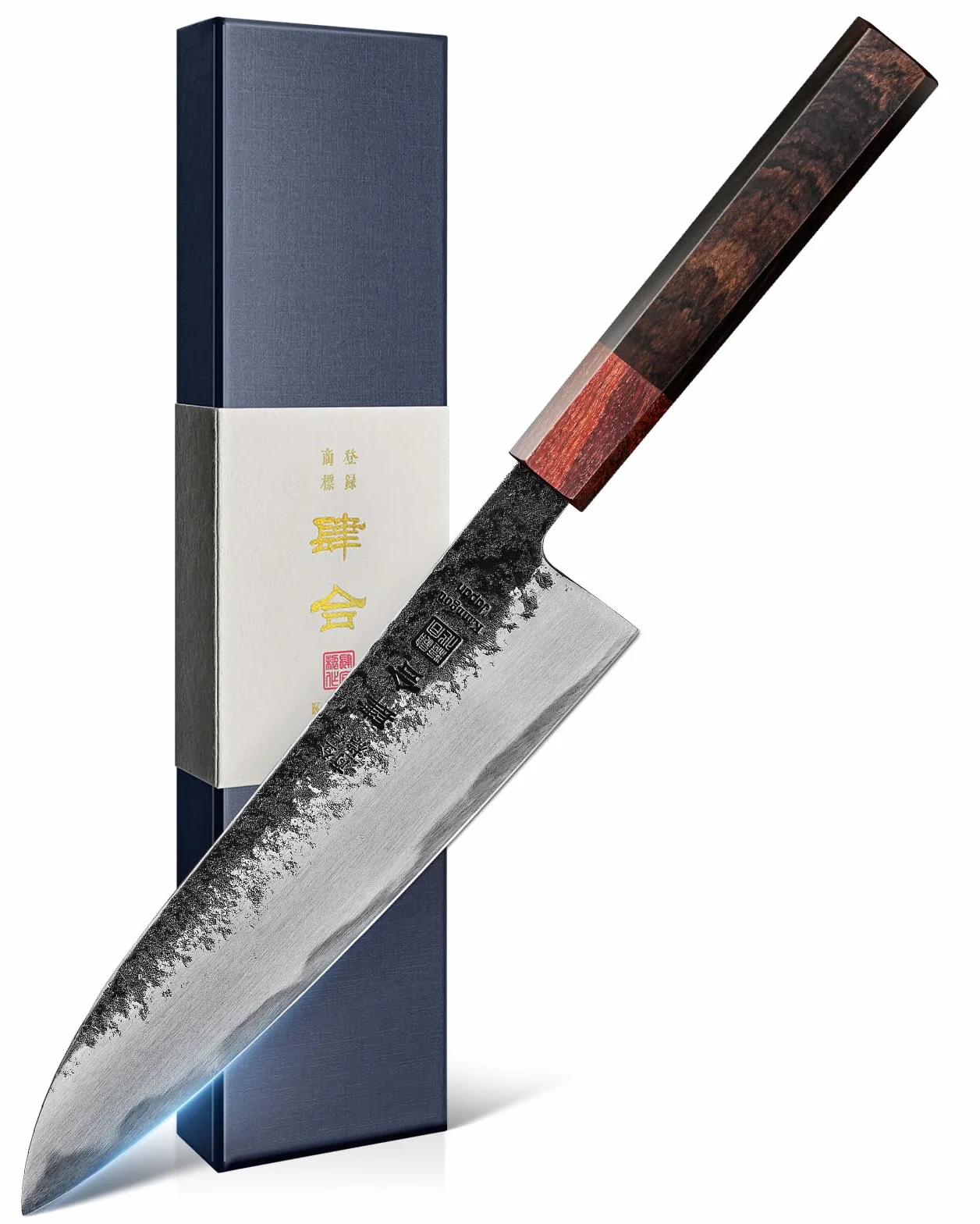 Kanngou Couteau Japonais Gyuto 21 cm Acier Inoxydable AUS-8 Coffret Cadeau