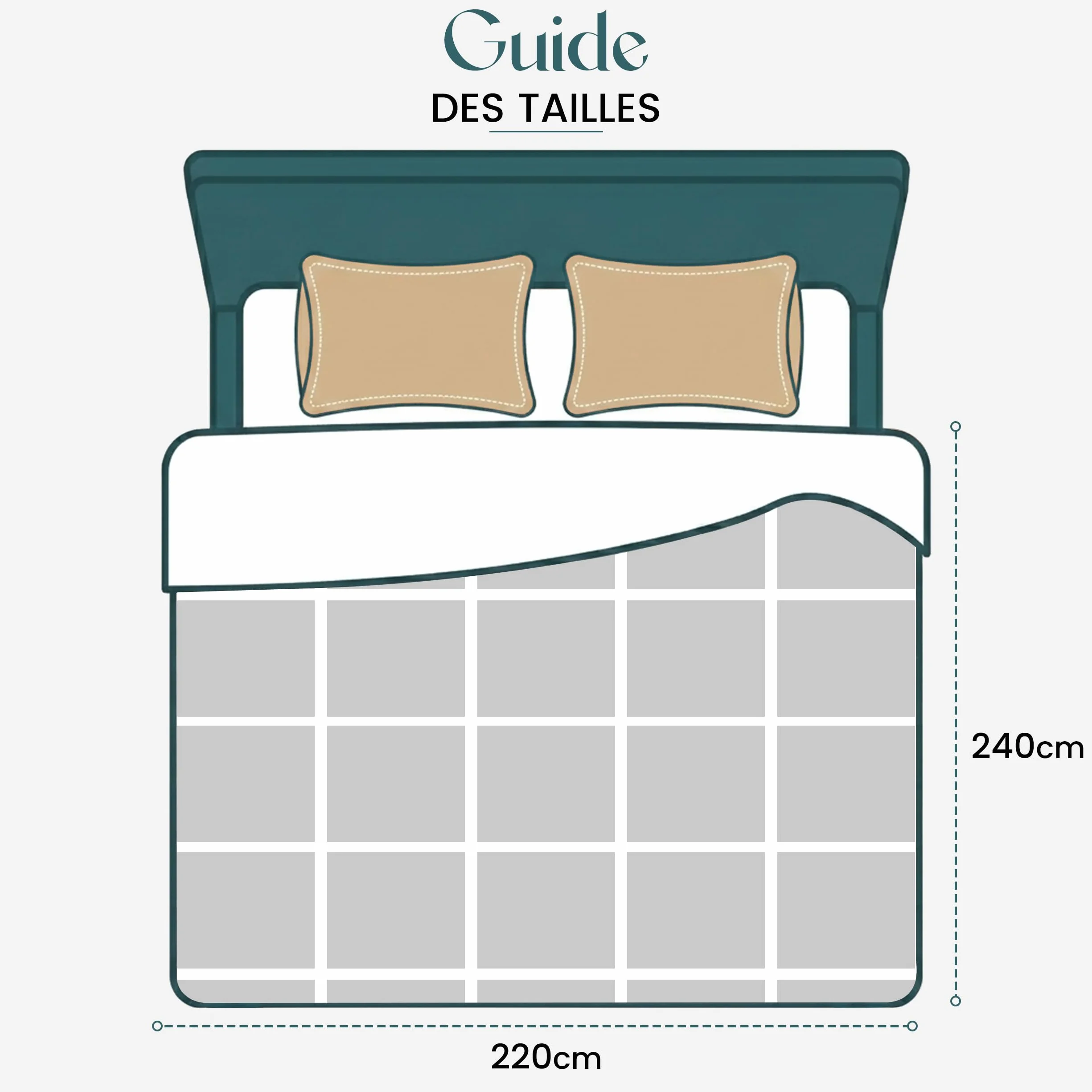 Utopia Bedding Couette Chaud 370 GSM 220x240 cm pour lit 2 Personne Blanc avec Onglets d'angle