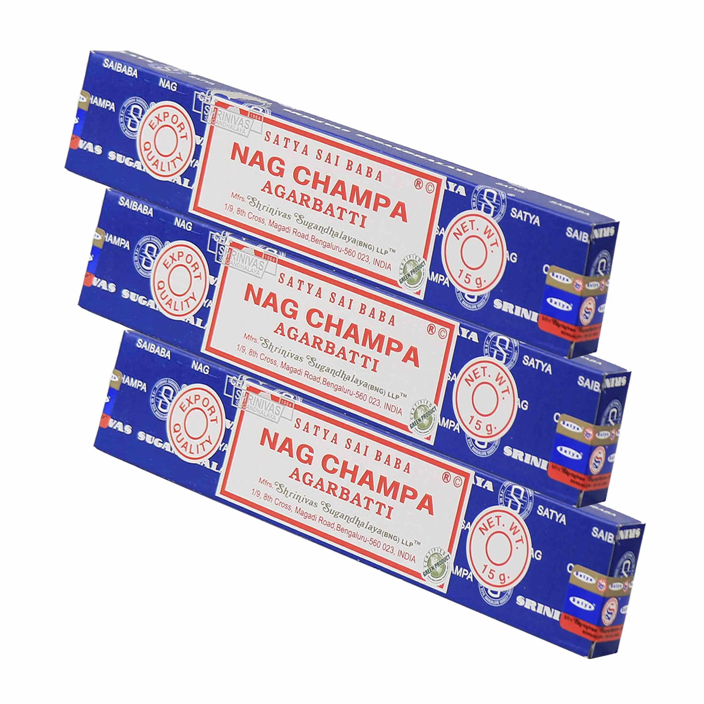 Satya Sai Baba Nag Champa Bâtonnets d'Encens 45 g Encens Indien Classique Méditation Yoga